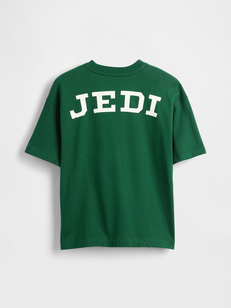 T-shirt verde in cotone con stampa Bambino_1