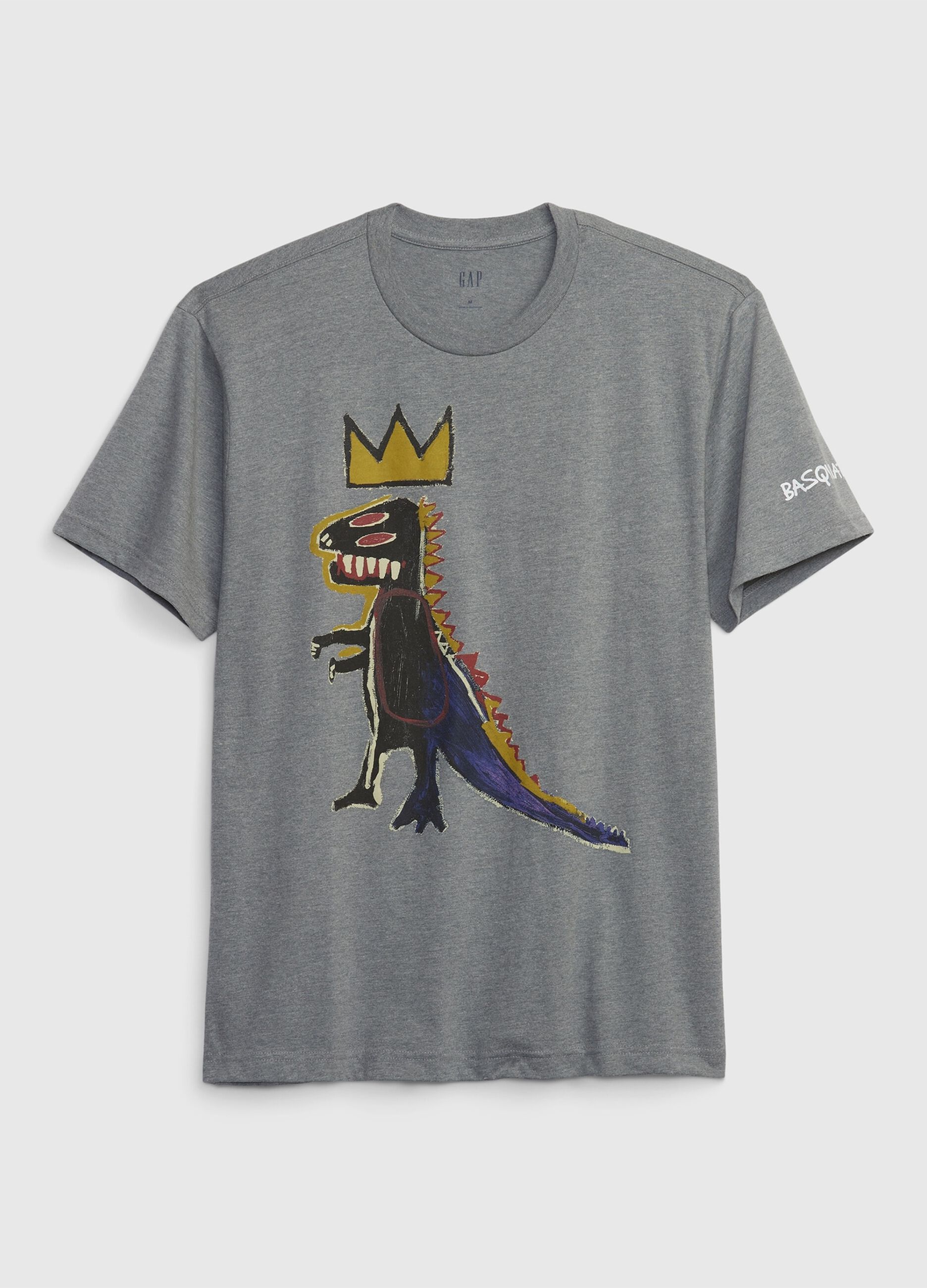 T-shirt girocollo con stampa Basquiat