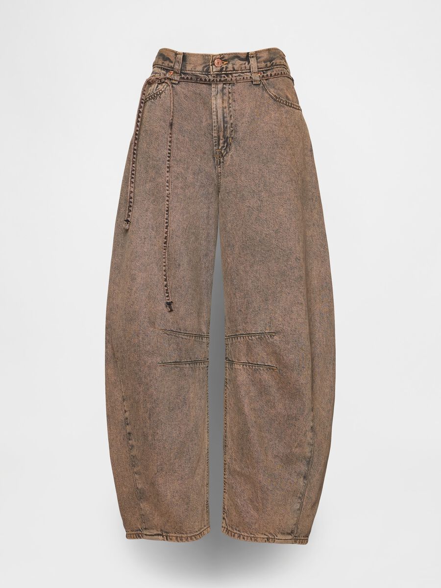 Pantaloni in denim con gamba ampia Donna_6