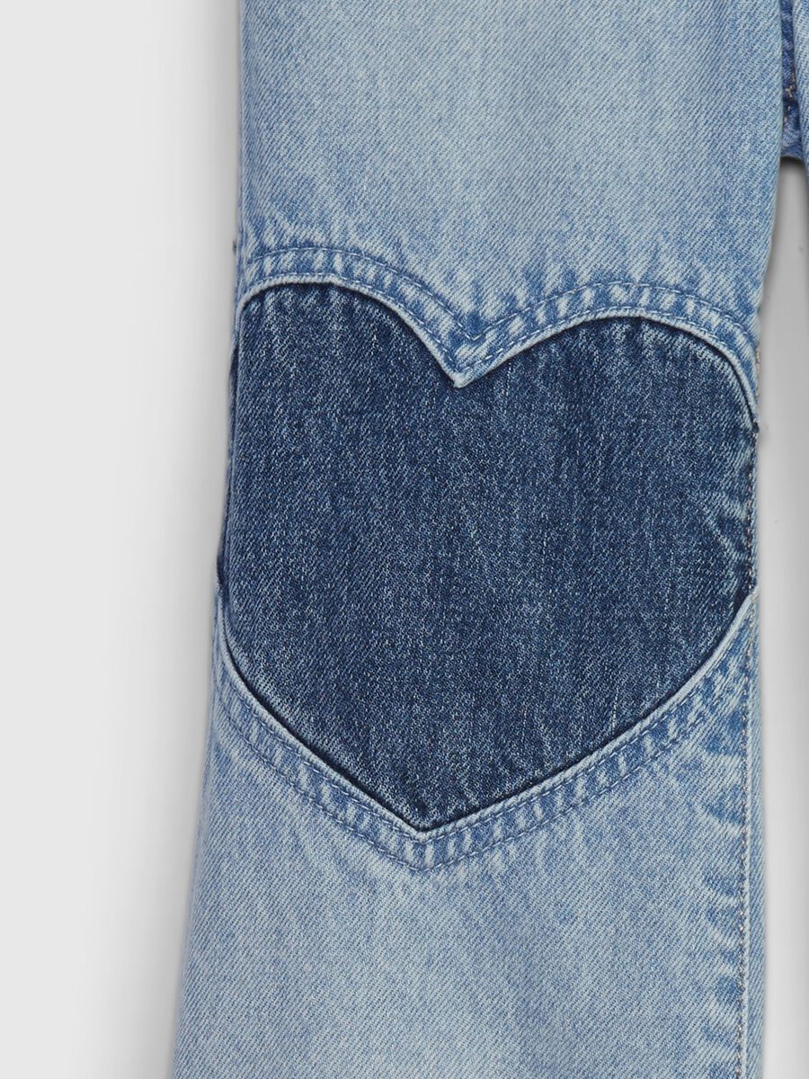 Wide-leg stride jeans with hearts embroidery Newborn Boy_4