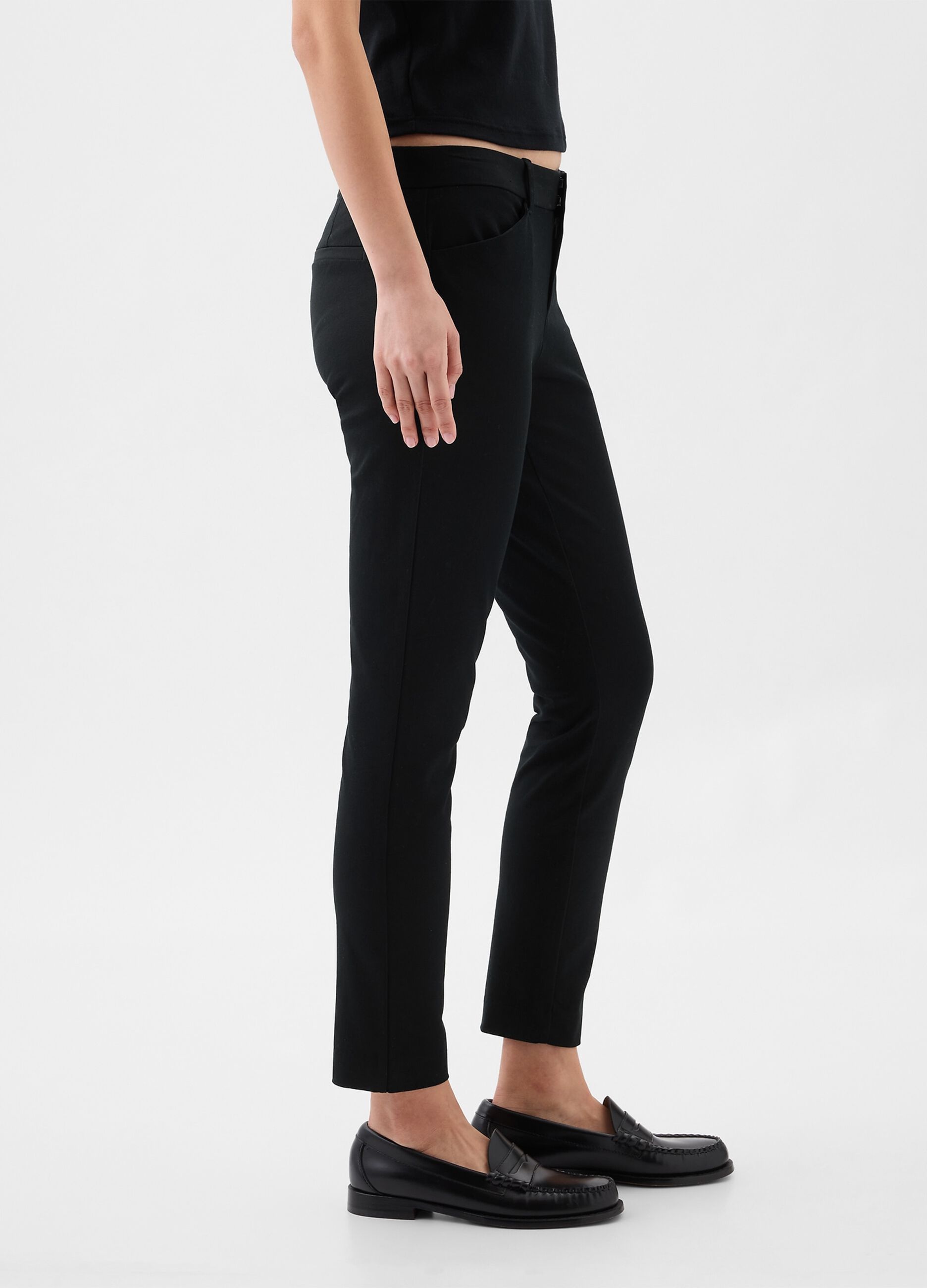 Pantalone a sigaretta in cotone stretch_4
