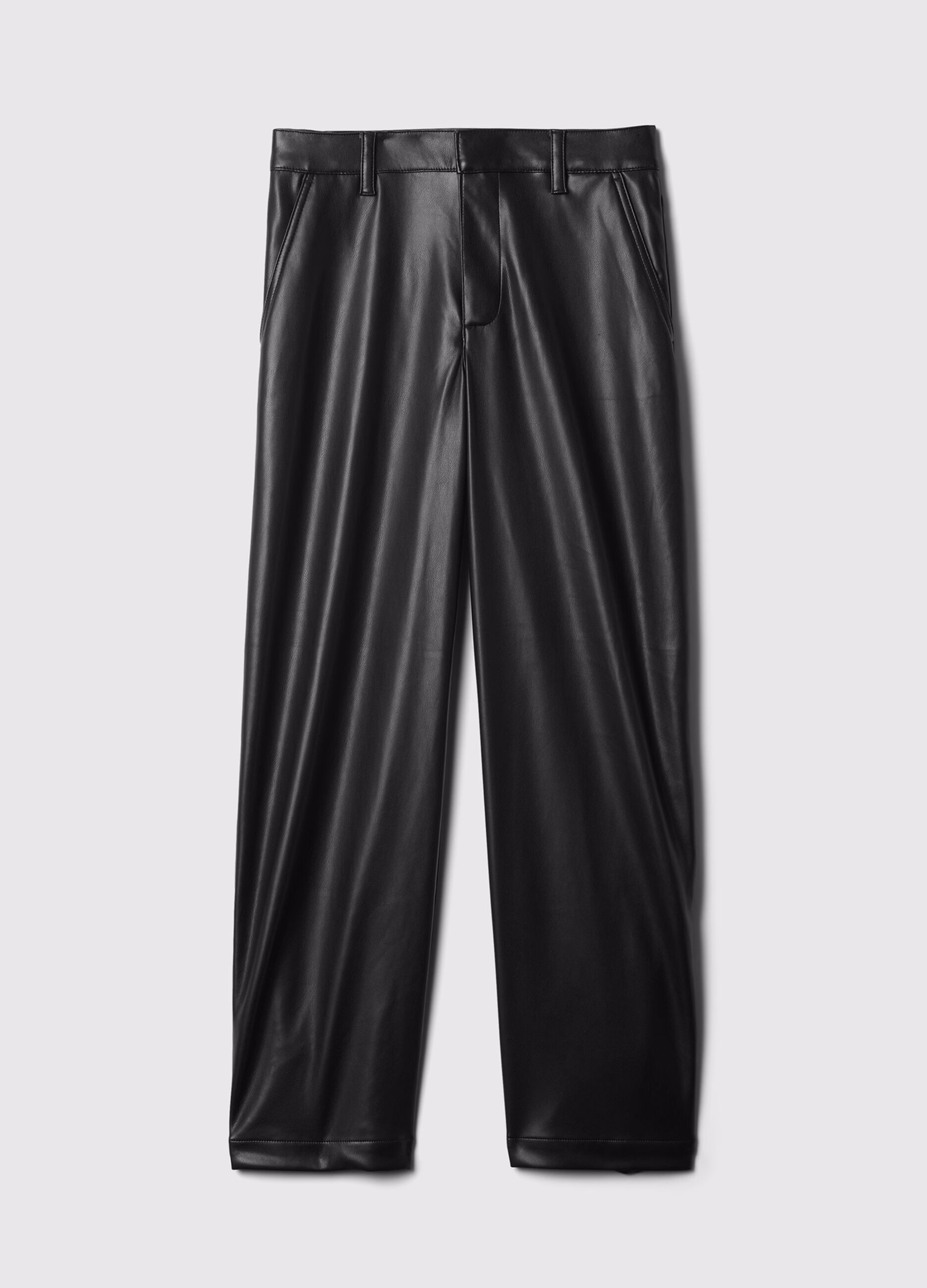 Pantalone barrel fit effetto lucido_7