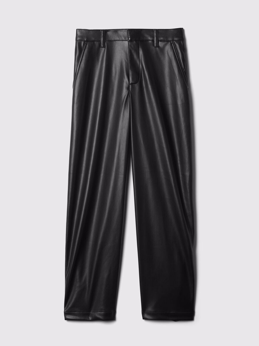 Pantalone barrel fit effetto lucido Donna_7