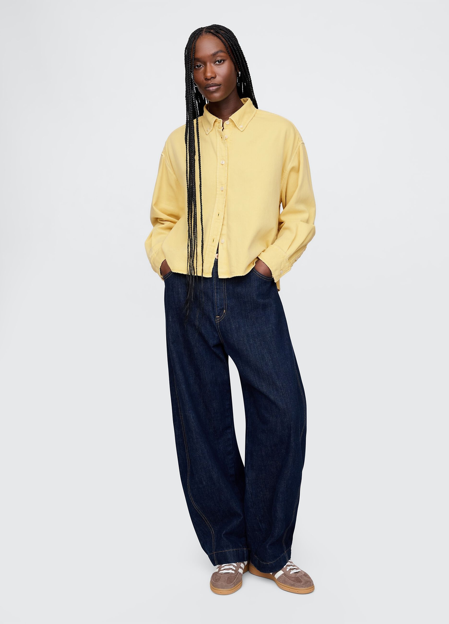 Camicia cropped gialla Gap_2