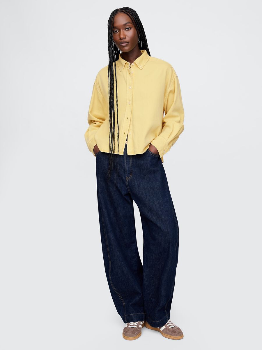 Camicia cropped gialla Gap Donna_2