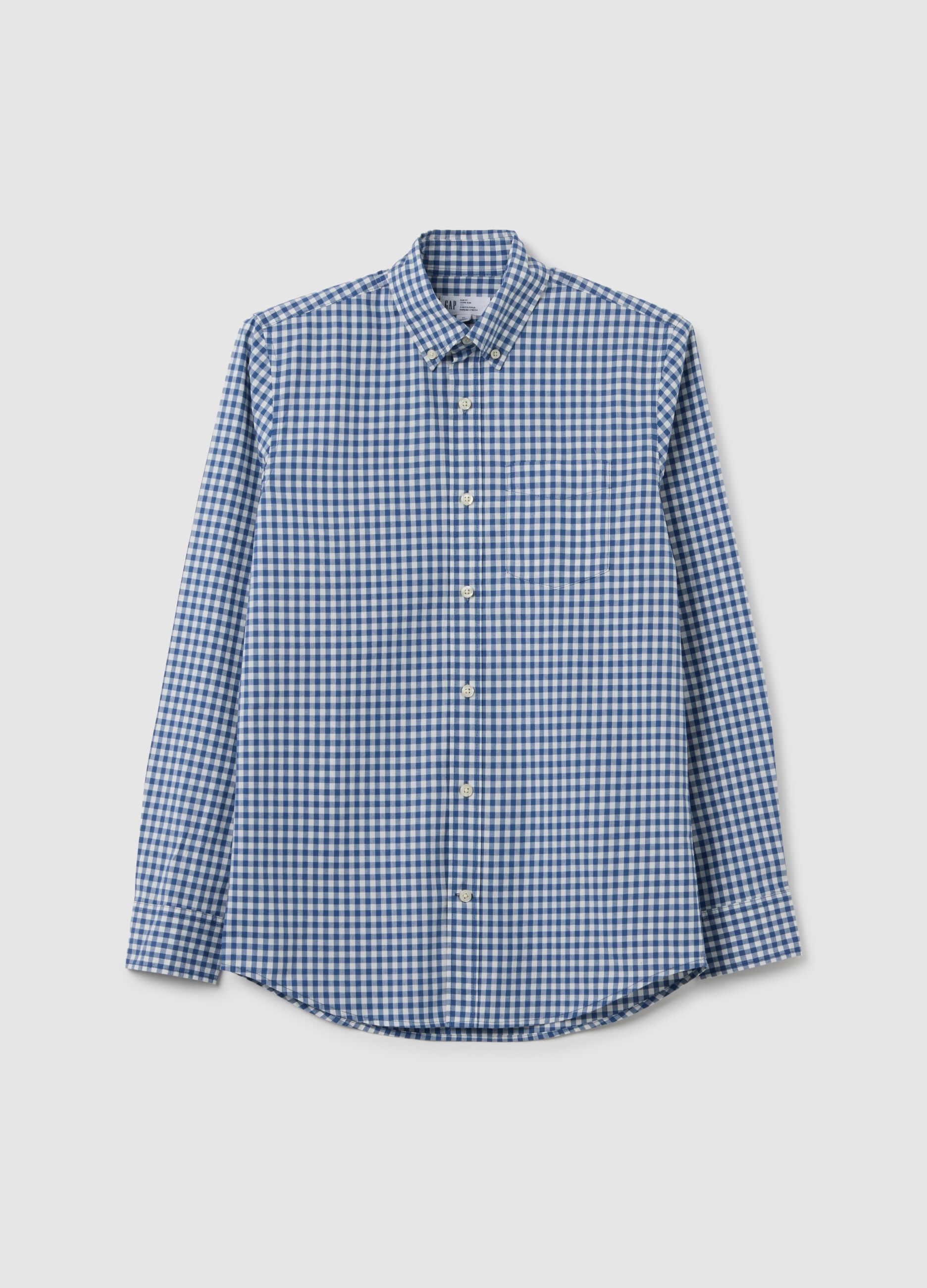 Slim-fit shirt in gingham poplin_1