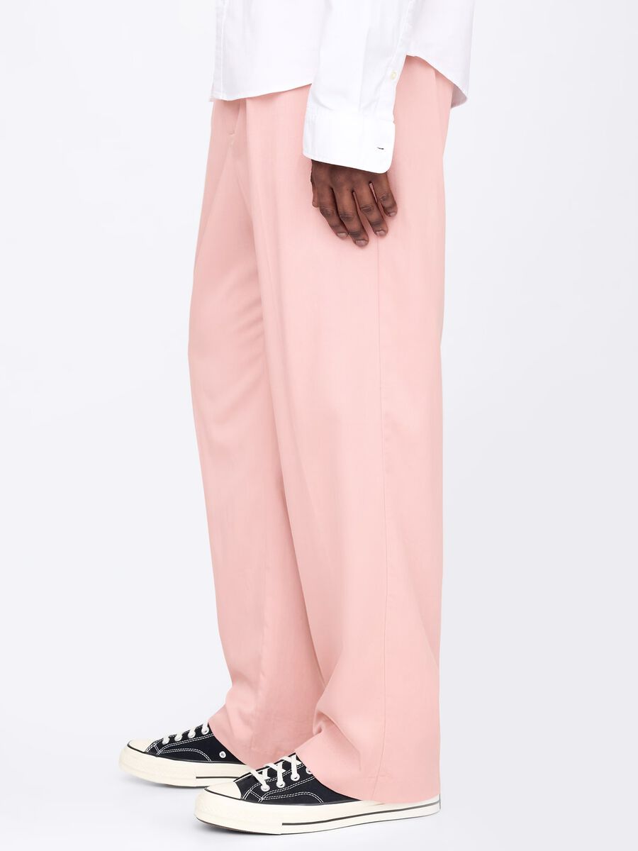 Pantaloni rosa a gamba larga in Lyocell e cotone Uomo_3