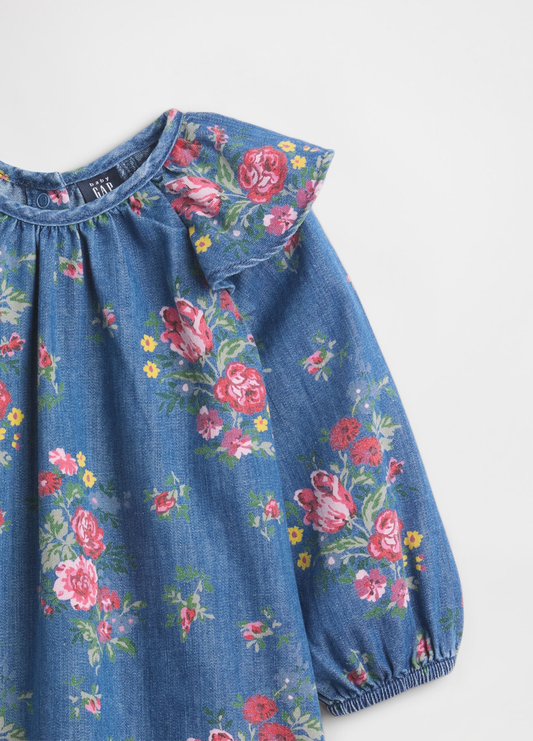 Abito denim con stampa floreale_2
