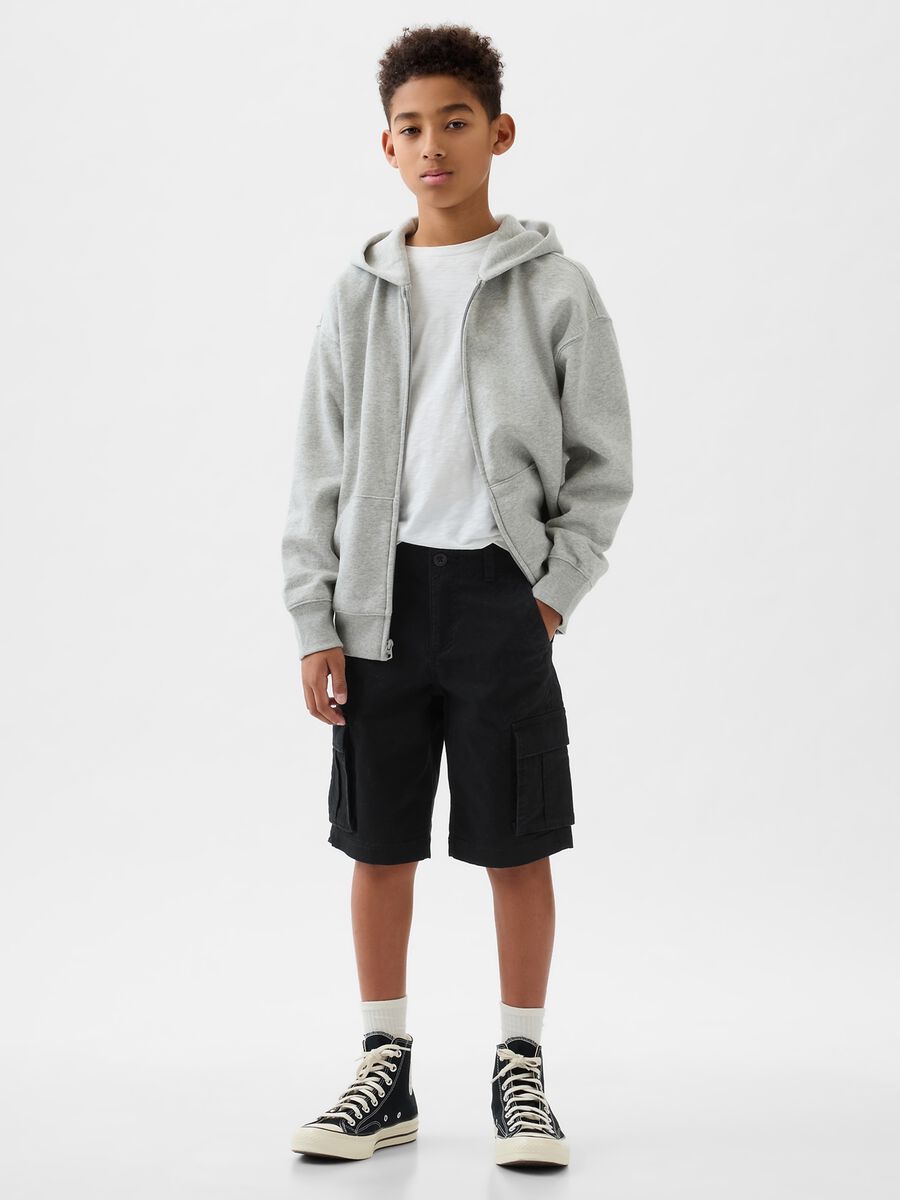 Stretch cotton cargo Bermuda shorts Boy_0