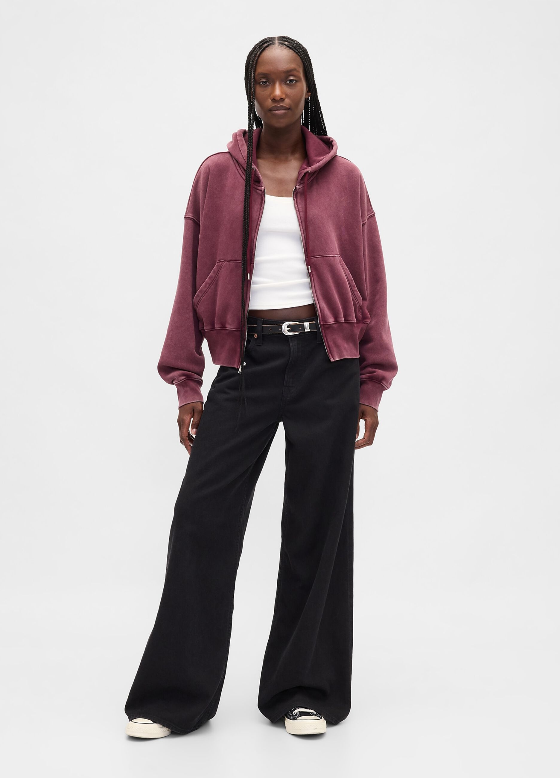 Felpa viola con cappuccio full zip_2