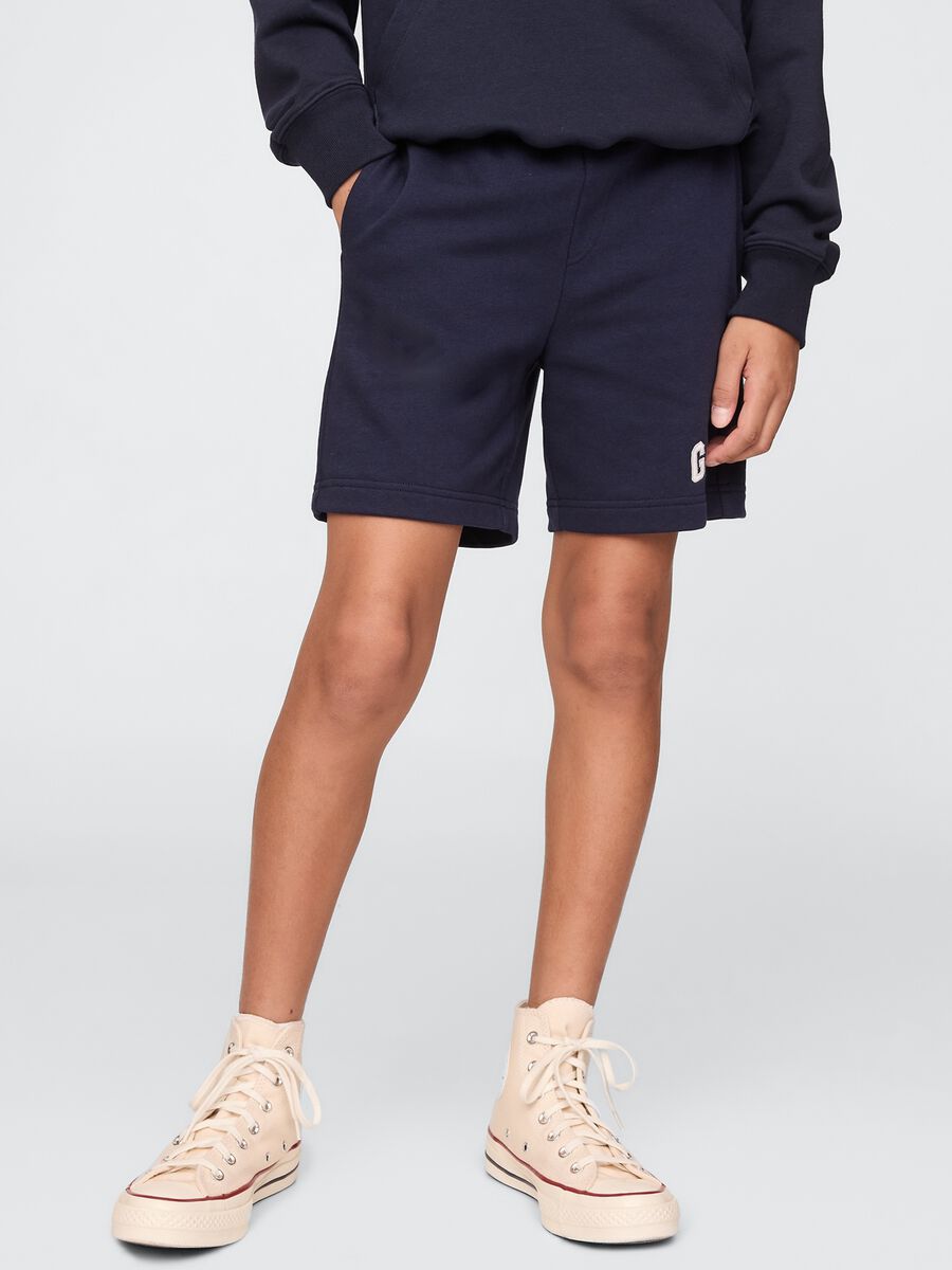 Navy blue shorts in cotton-polyester blend GAP Kids Boy_1