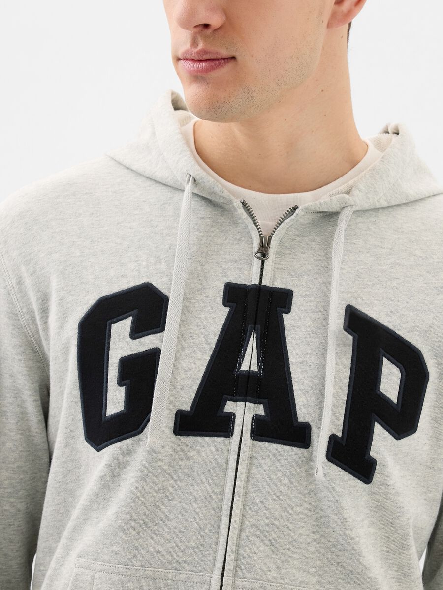 Felpa con cappuccio e ricamo logo Uomo_1