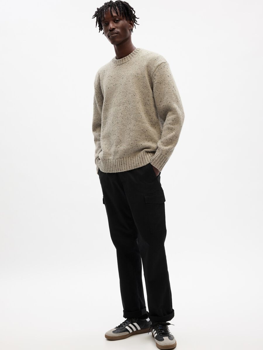 Pullover girocollo con effetto mouline Uomo_1