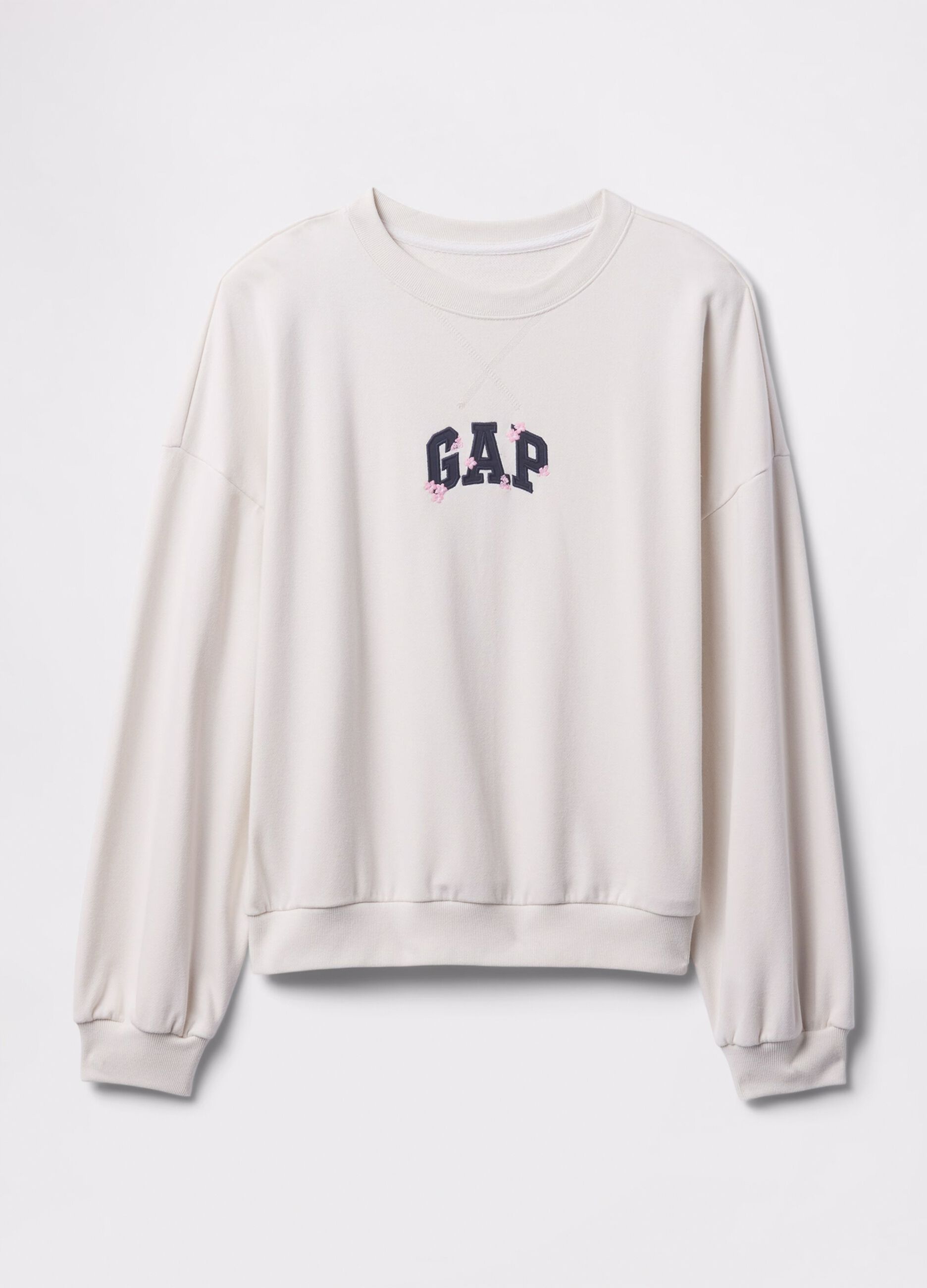 White sweatshirt with logo embroidery_4