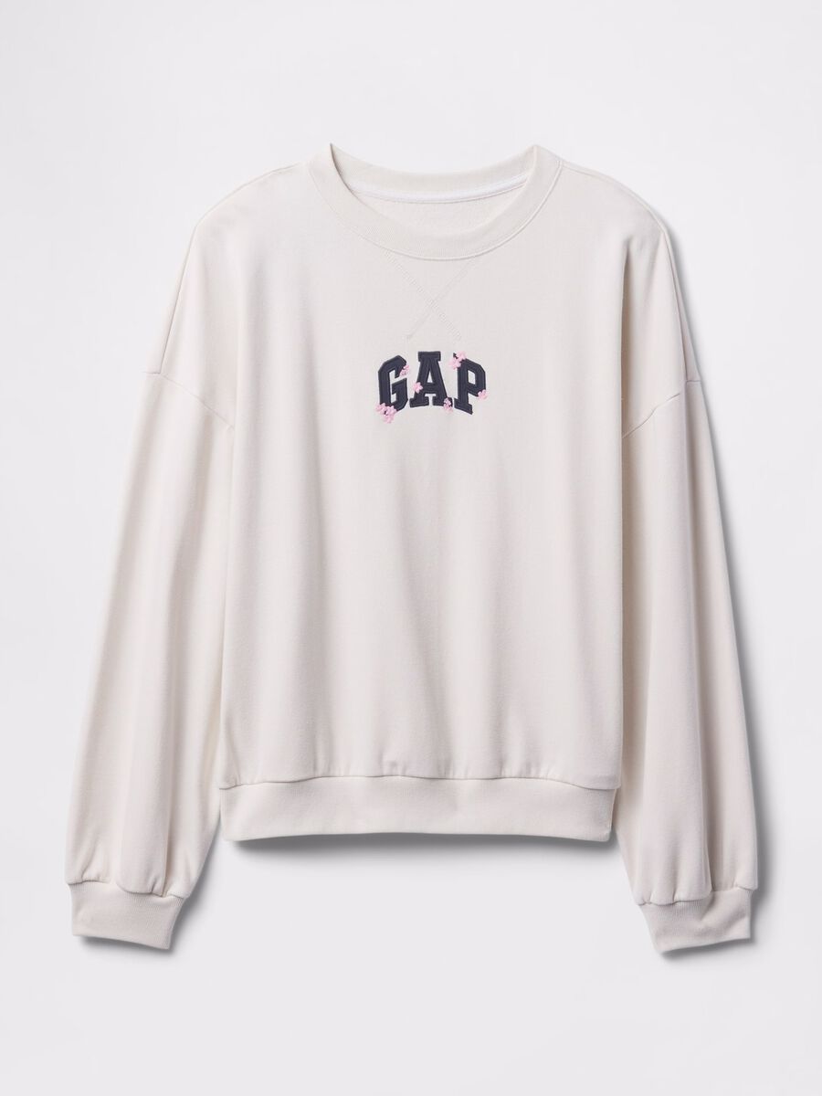 White sweatshirt with embroidered GAP logo Woman_4