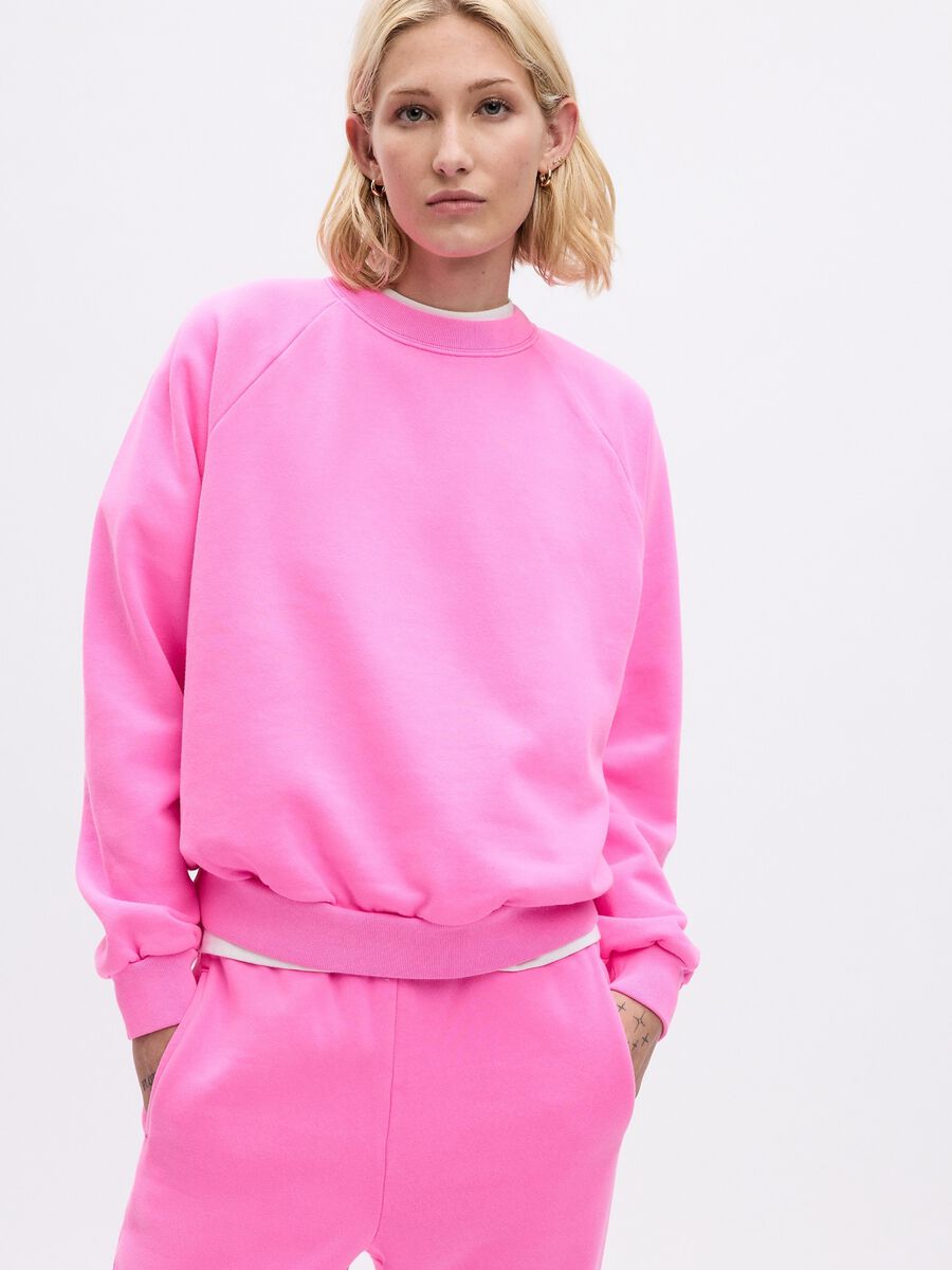 Felpa girocollo con maniche raglan Donna_0