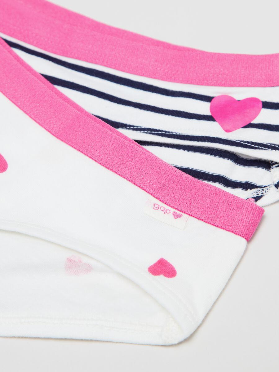 Five-pack briefs with hearts and stripes print Girl_1