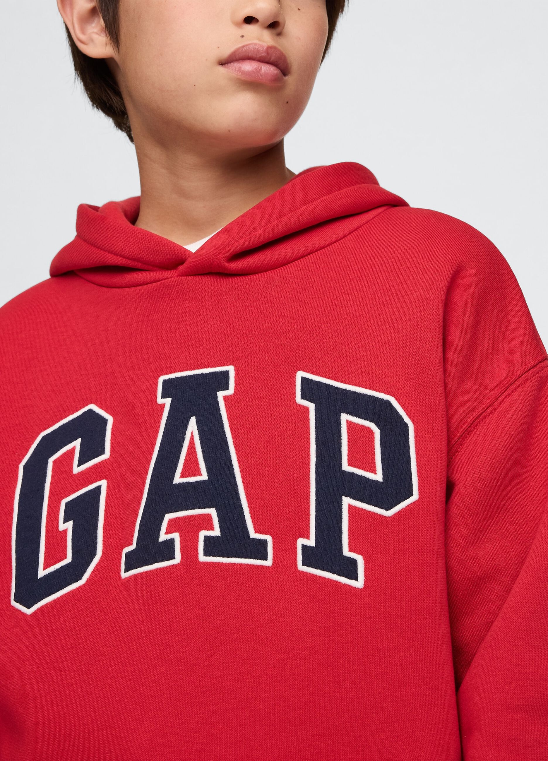 Felpa rossa con cappuccio e logo GAP_3
