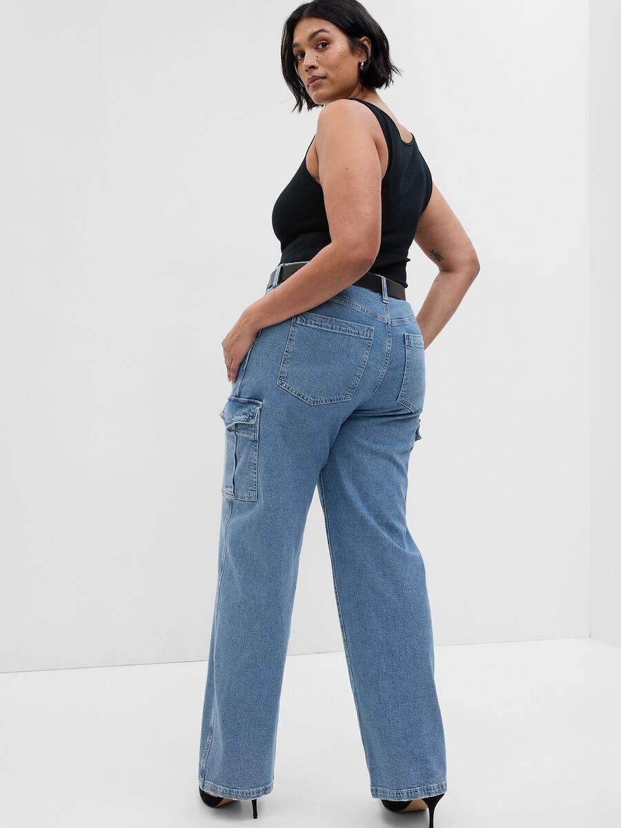 Loose-fit cargo jeans with mid-rise waist Woman_4
