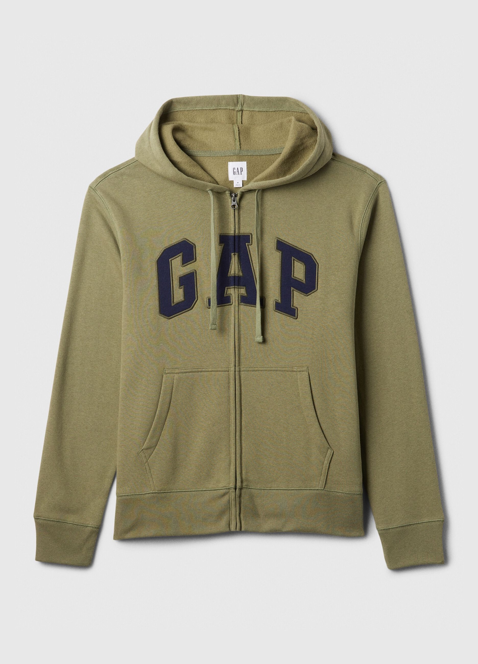 Full-zip sweatshirt with hood and logo embroidery_3