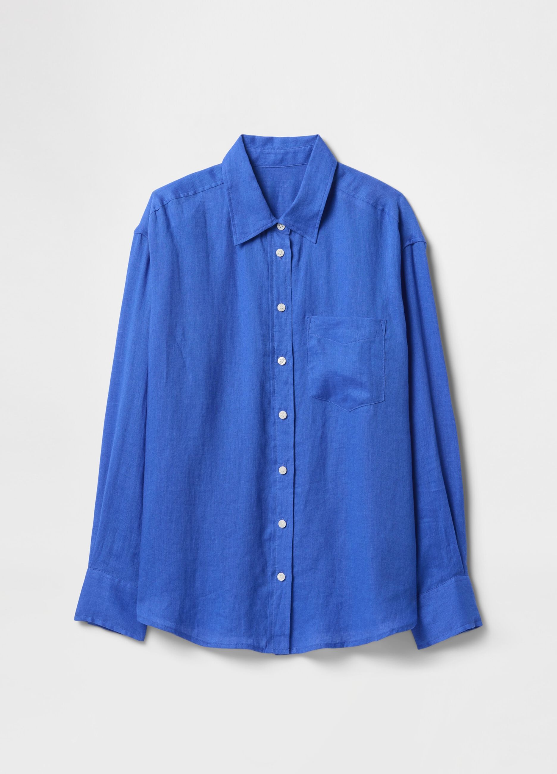 Camicia blu in puro lino Gap_3