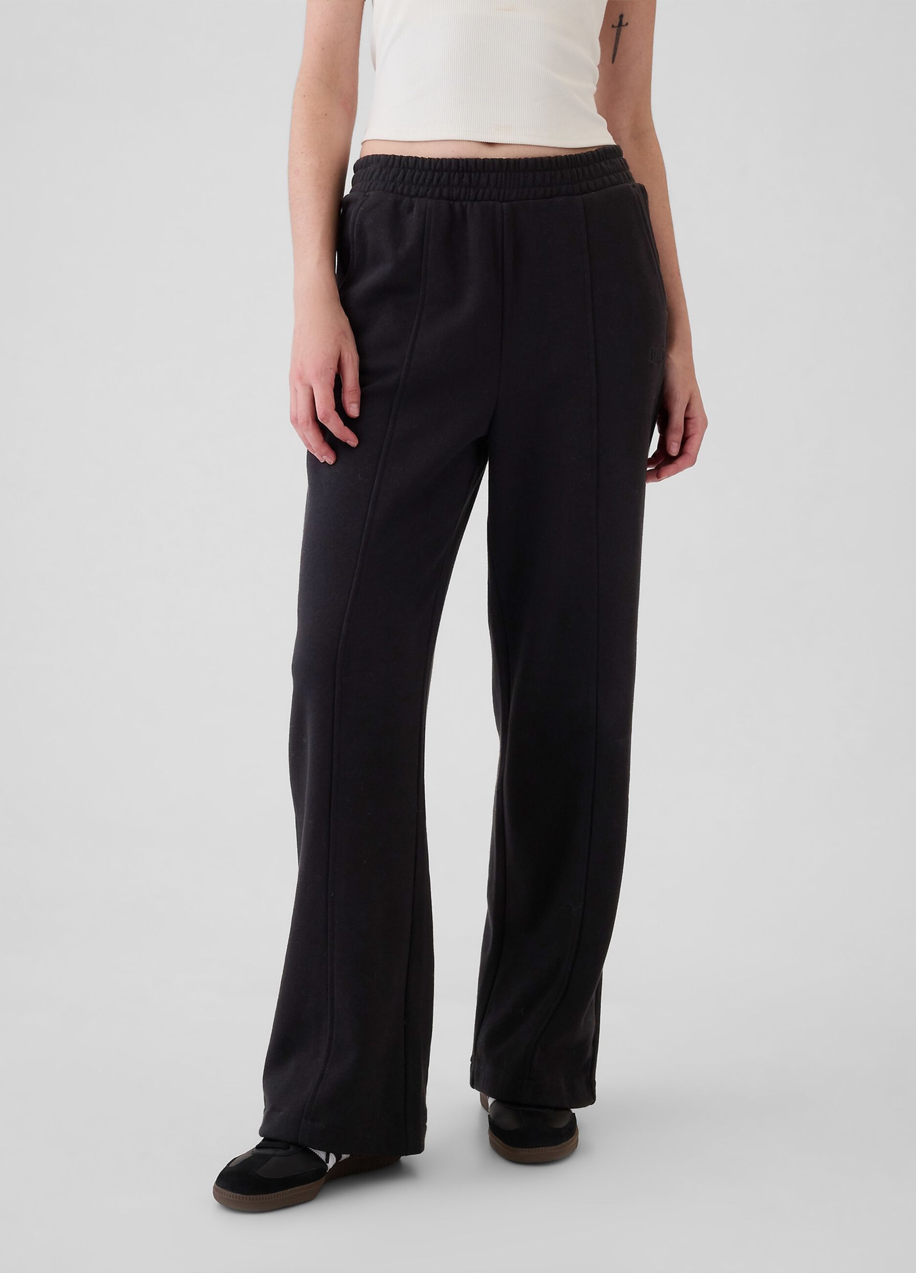 Pantalone joggers straight fit con cuciture in rilievo_1