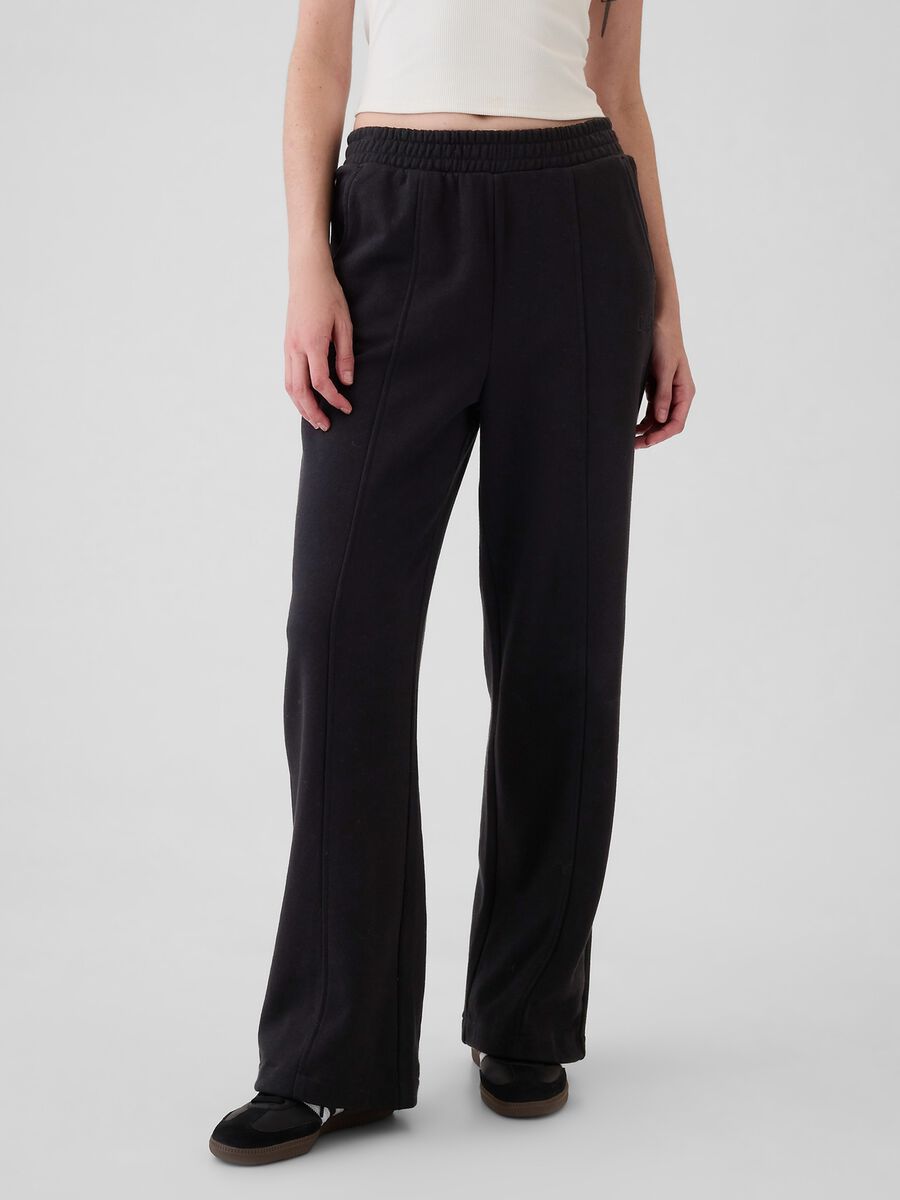 Pantalone joggers straight fit con cuciture in rilievo Donna_1