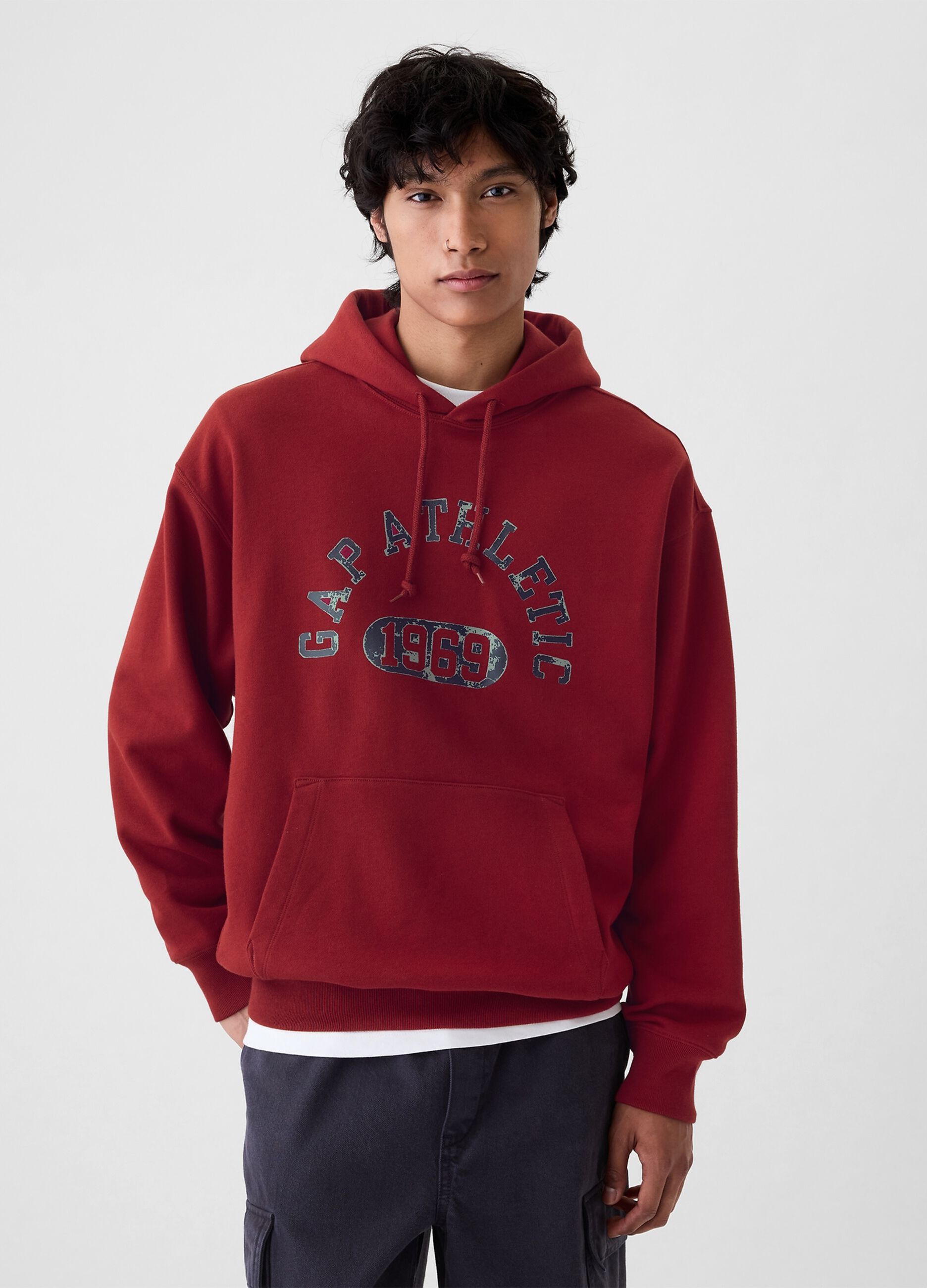 Felpa con cappuccio e stampa logo 