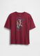 T-shirt rossa in cotone con stampa Marvel_0