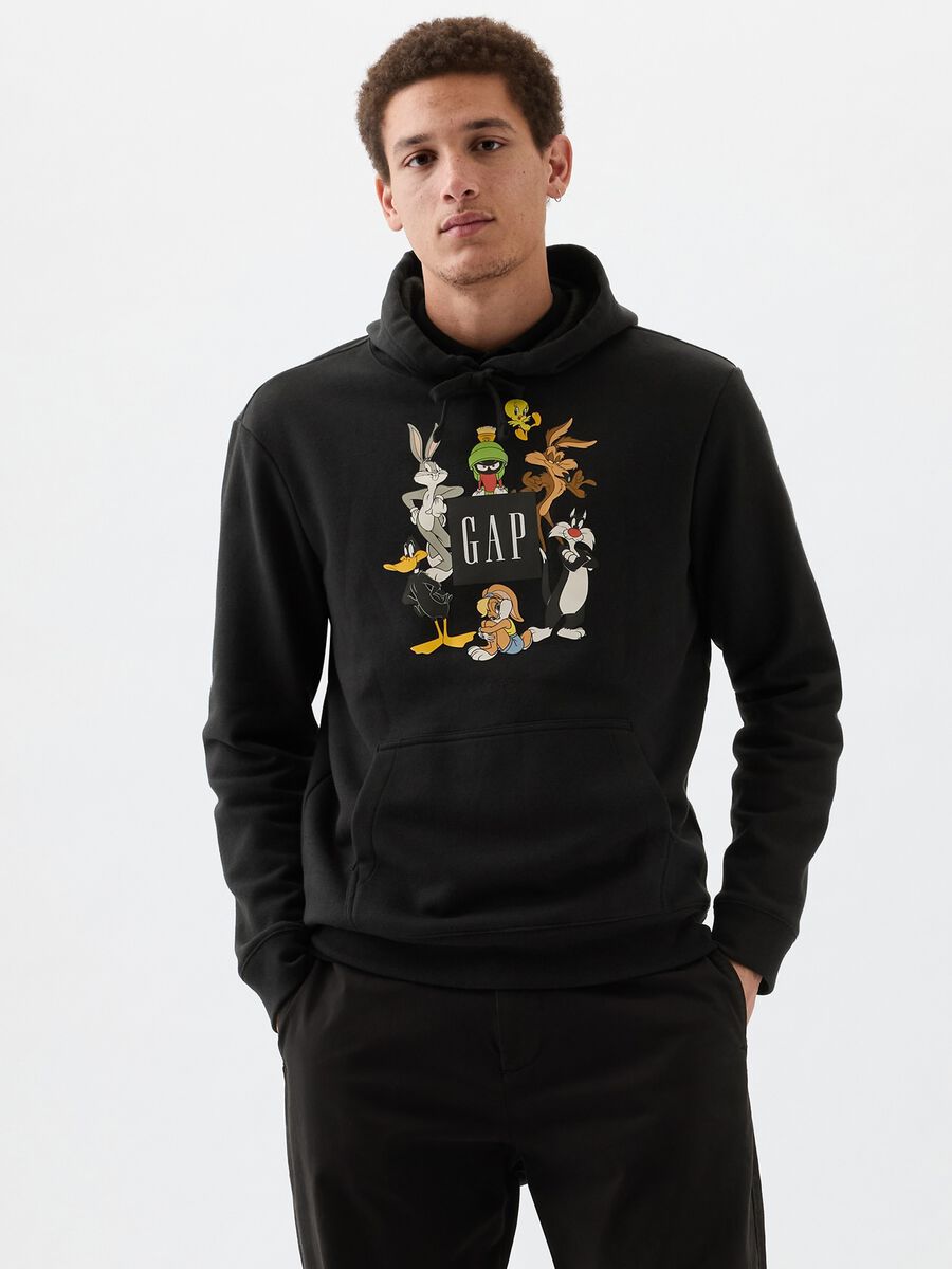 Felpa stampa logo con personaggi Looney Tunes Uomo_0