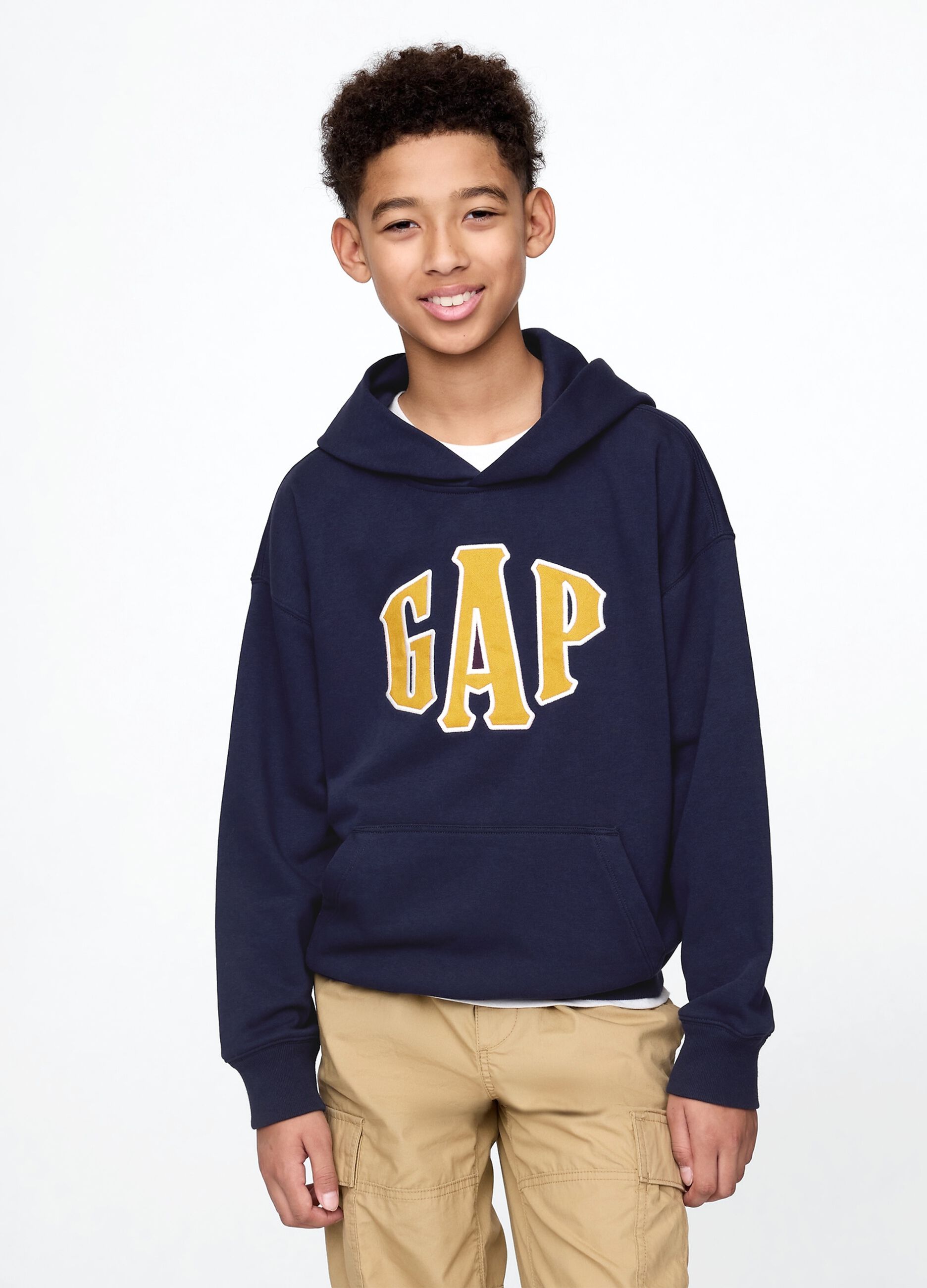 Felpa blu con cappuccio e logo GAP