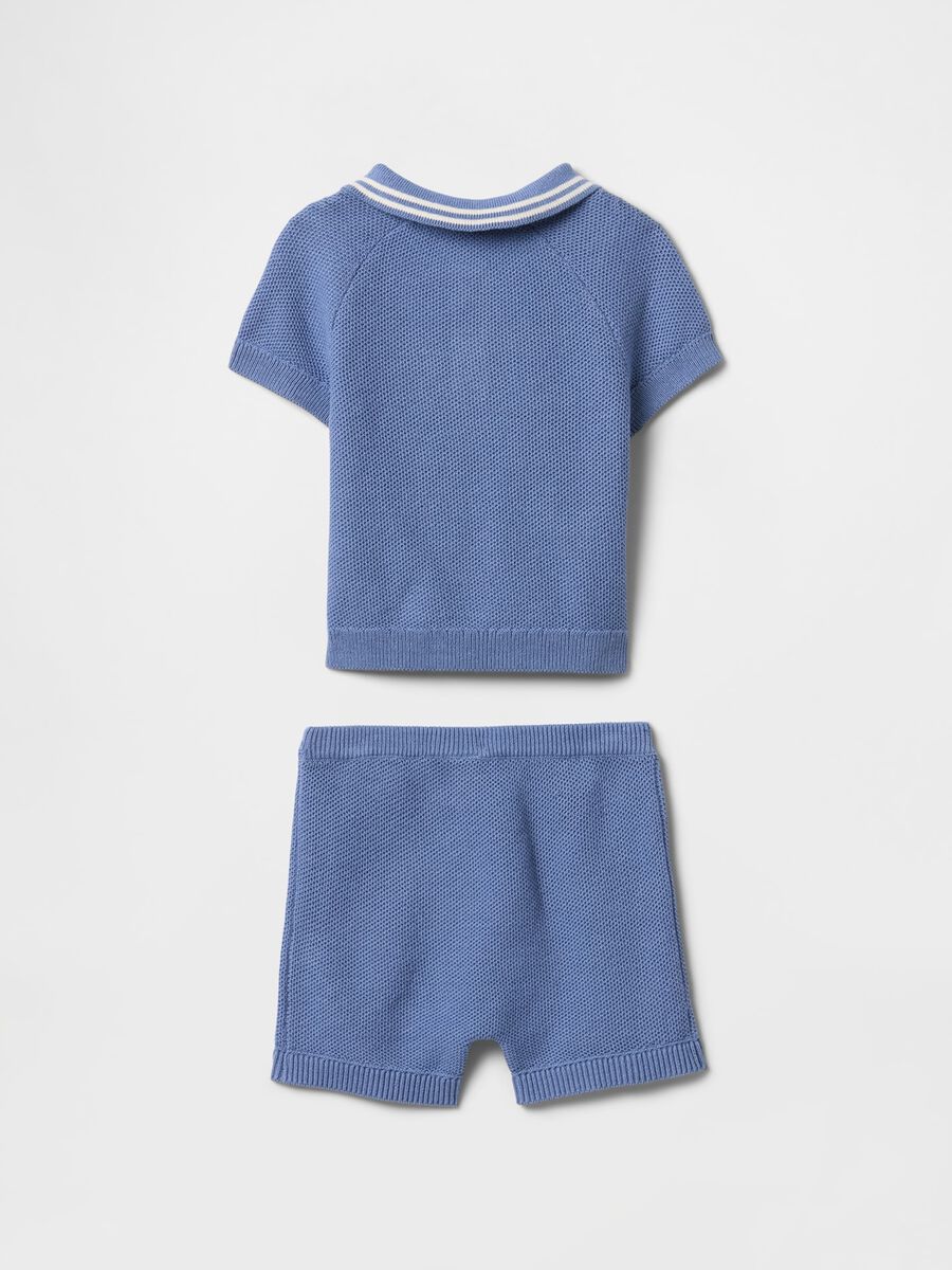Blue Cotton T-Shirt and Shorts Set Newborn Boy_1