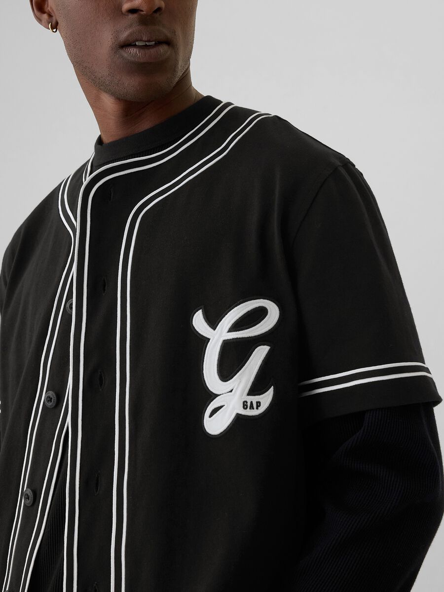Camicia baseball con profili rigati Uomo_3