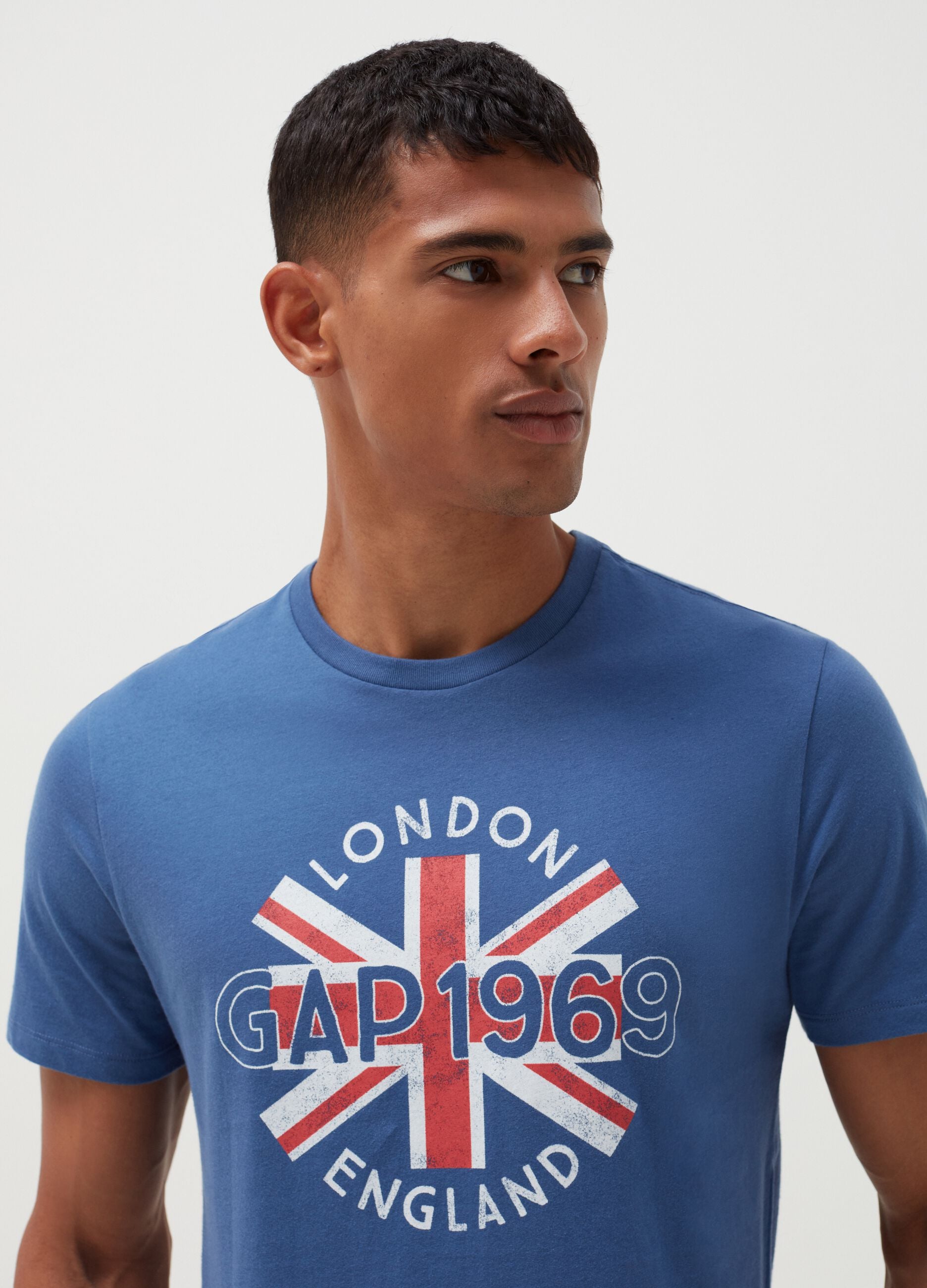 T-shirt girocollo con stampa Union Jack