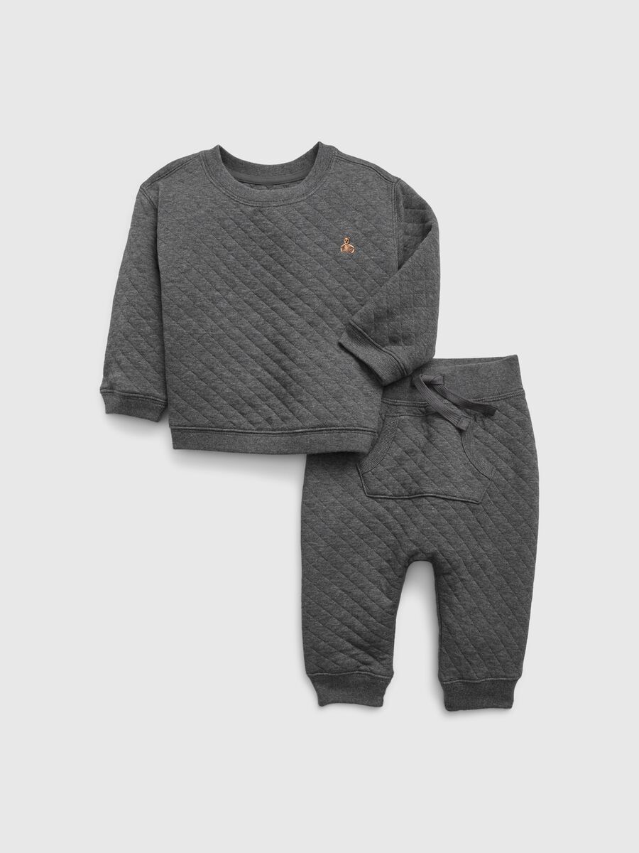 Top and joggers set in quilted plush Newborn Boy_0