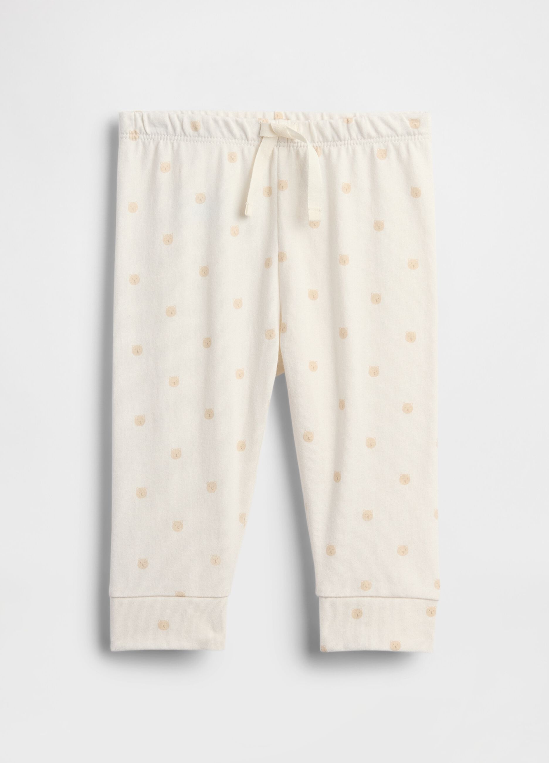 Pantaloni bianchi in cotone per neonati