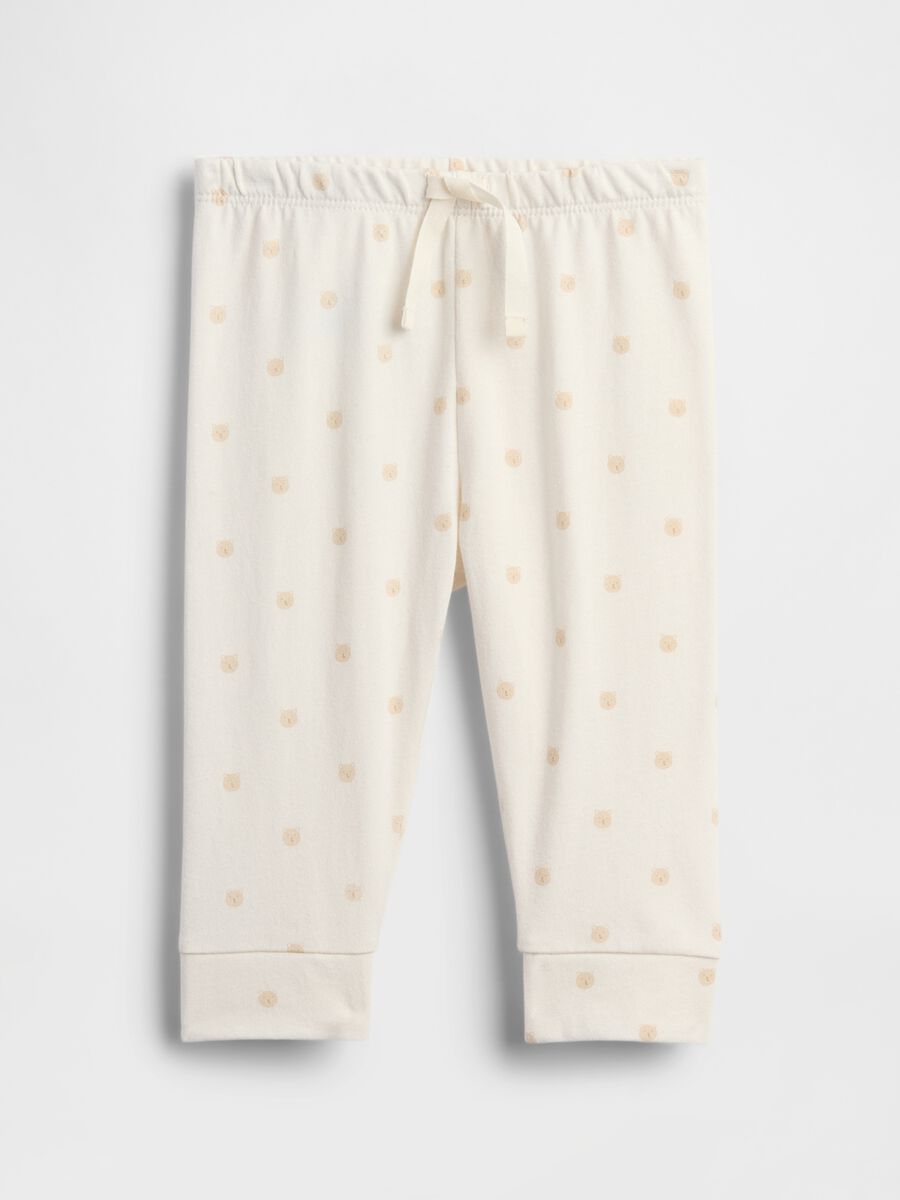 Pantaloni bianchi in cotone per neonati Neonato_0