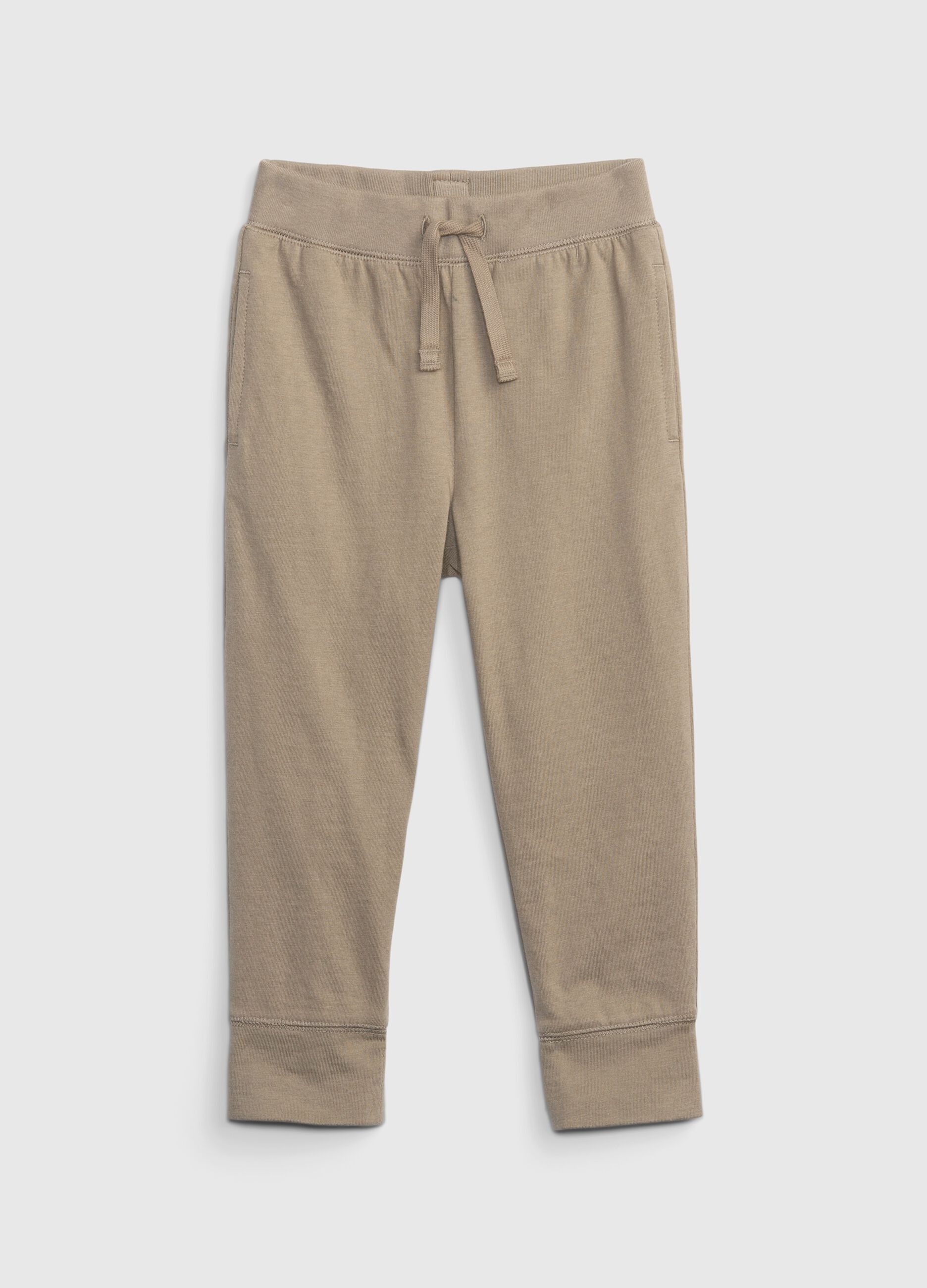 Fleece joggers with pockets and drawstring