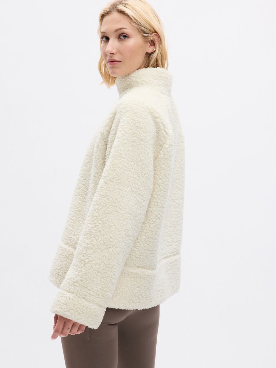Felpa in sherpa mock neck Donna_1