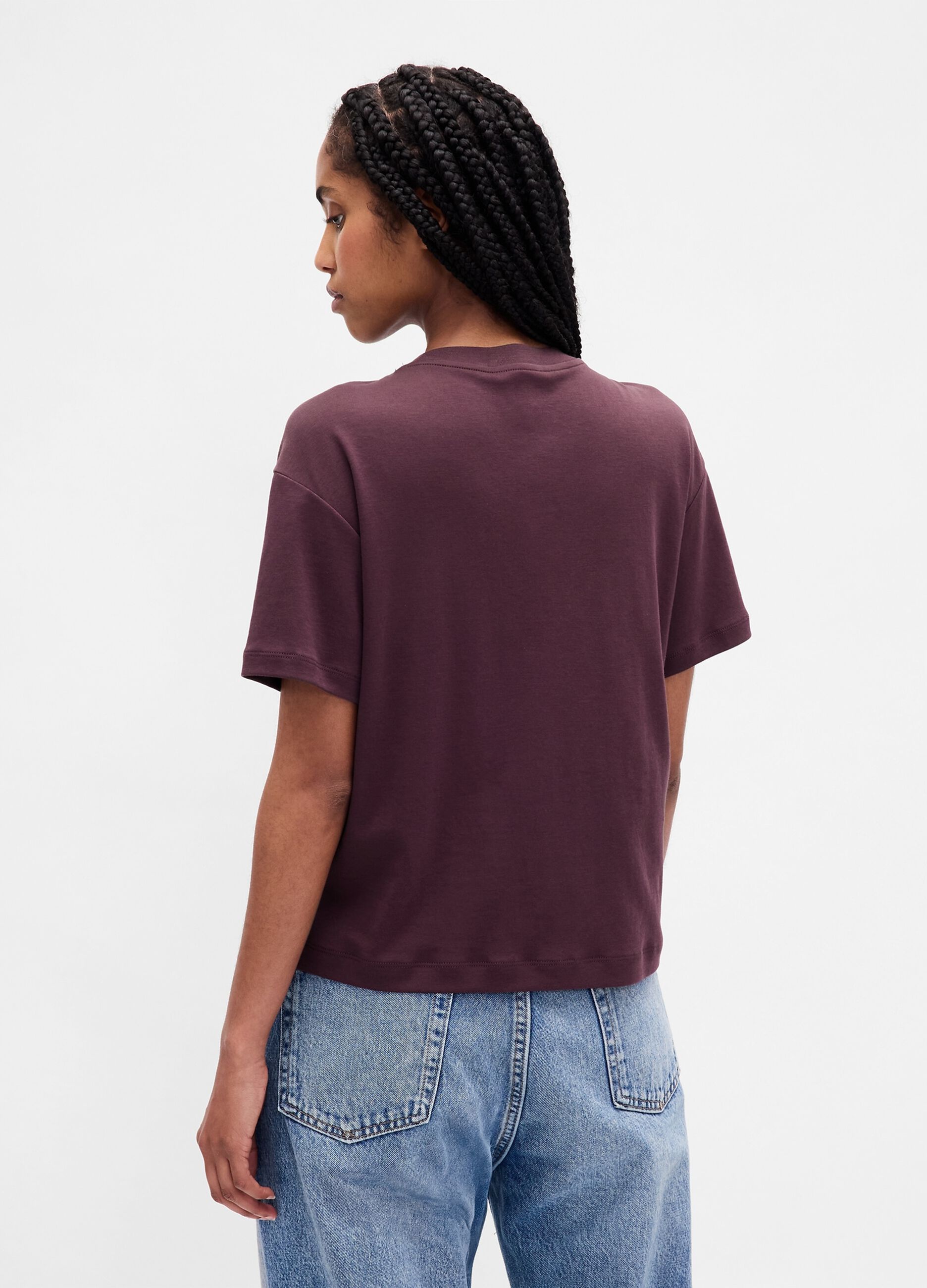 T-shirt viola in cotone_1