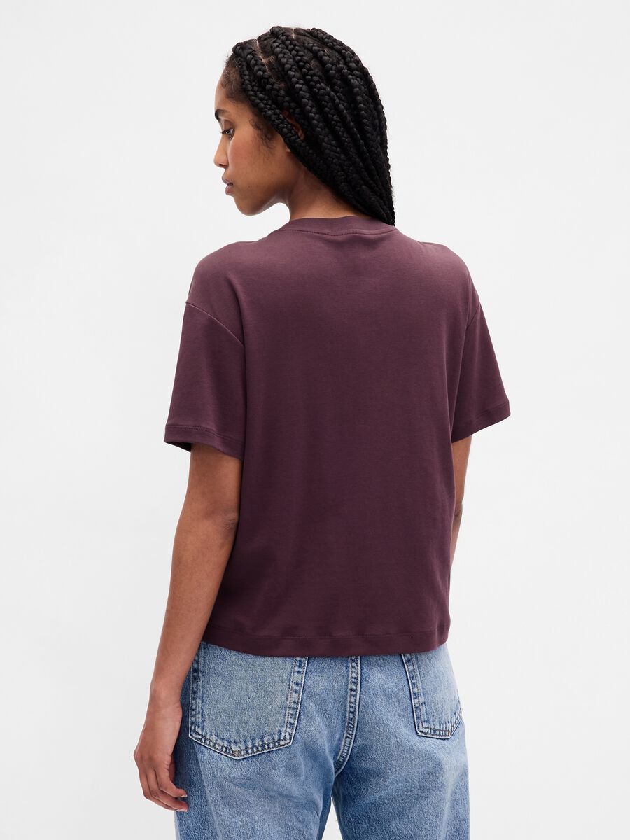 T-shirt viola in cotone Donna_1