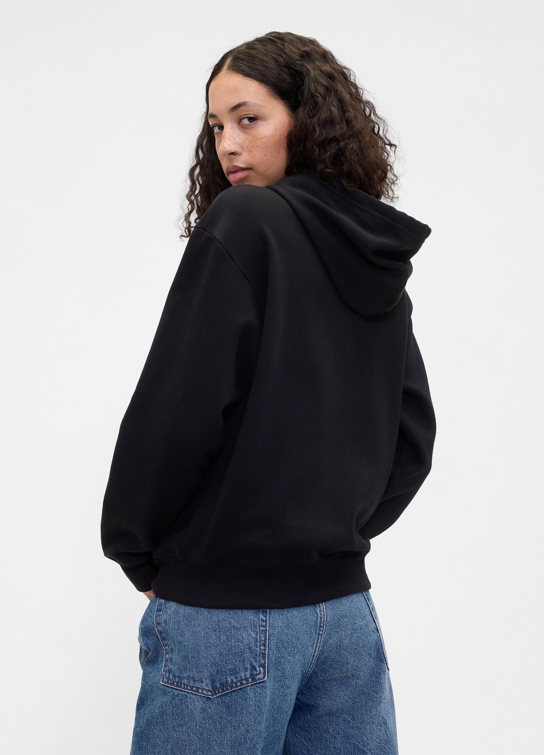 Felpa con cappuccio e zip integrale