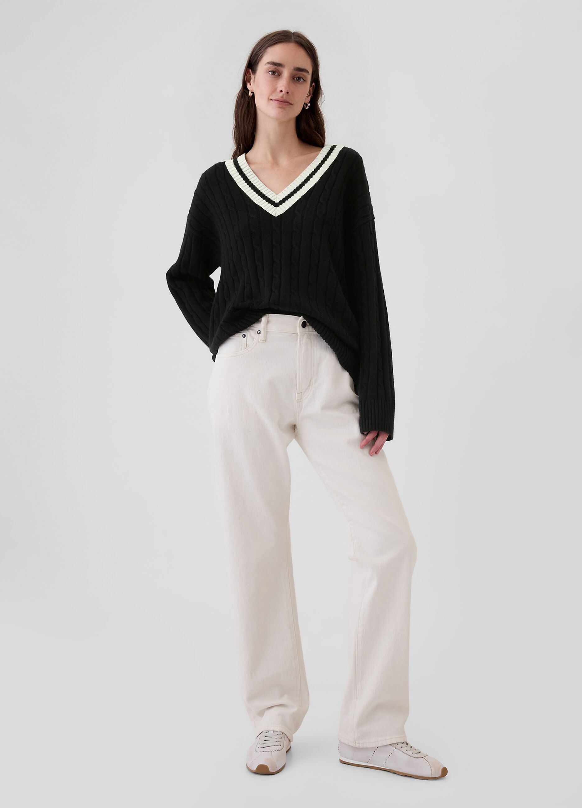 Pullover oversize con profili rigati_1