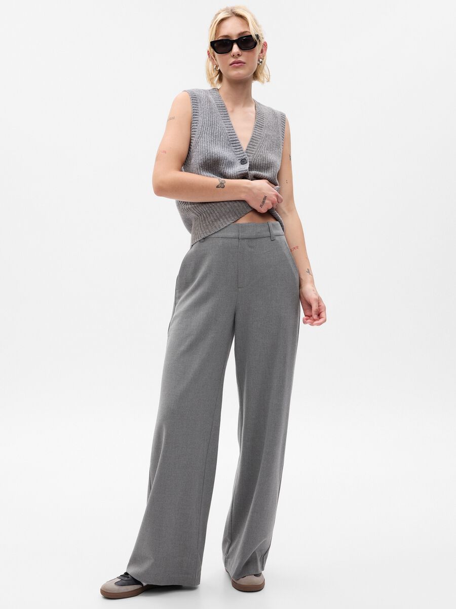 Wide-leg trousers with high waist Woman_0