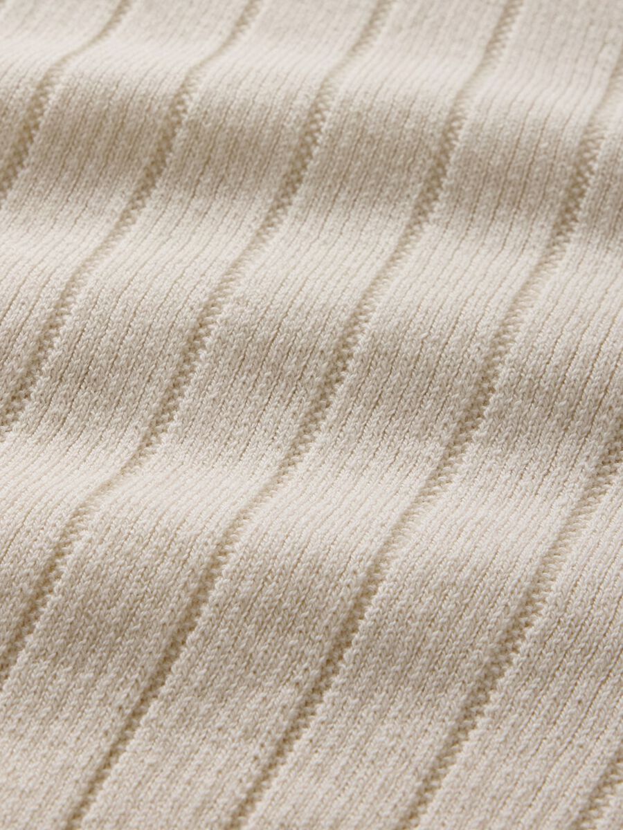 Polo a maniche corte beige in cotone Bambino_4