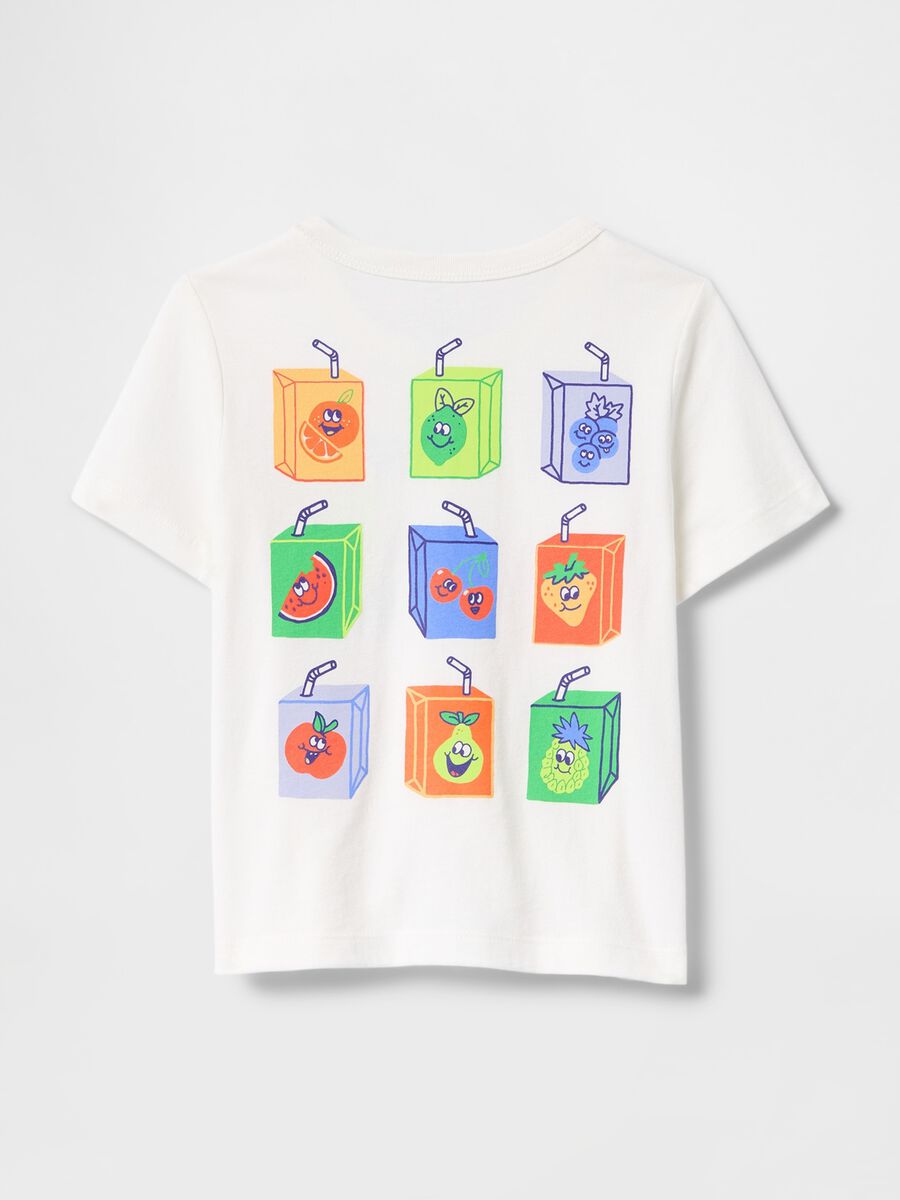 T-shirt bianca con grafica succo di frutta Bimbo_1