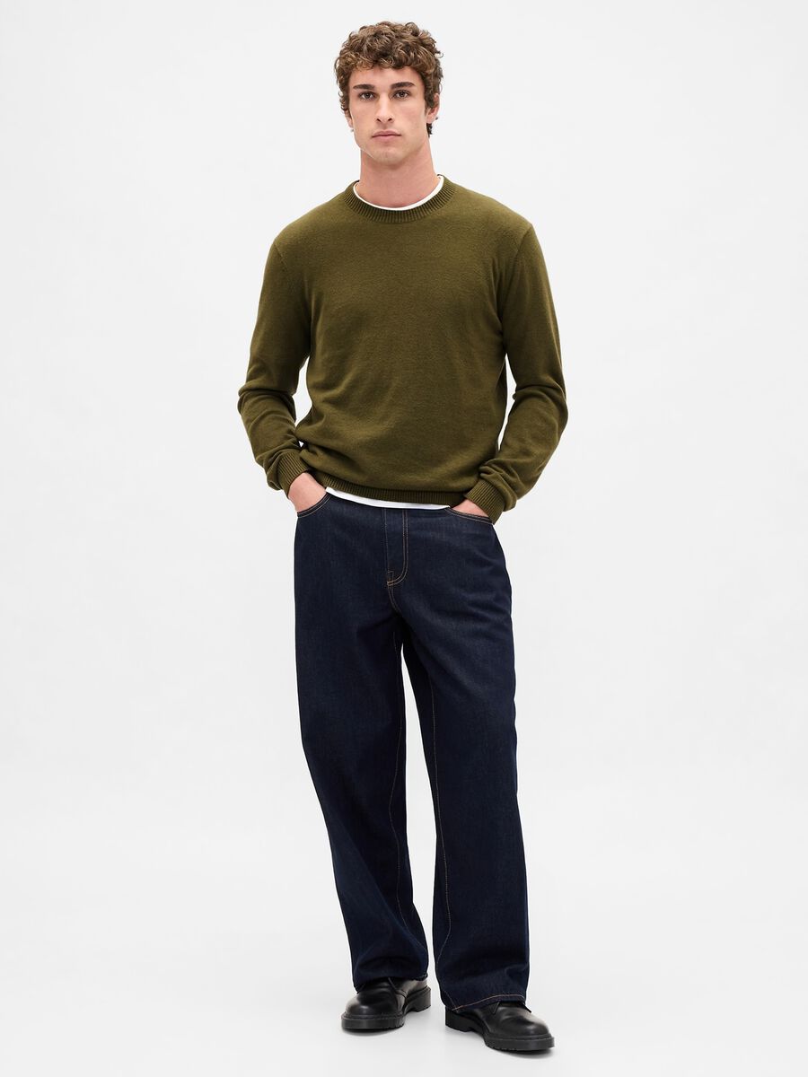 Maglia verde in cotone e acrilico Uomo_0