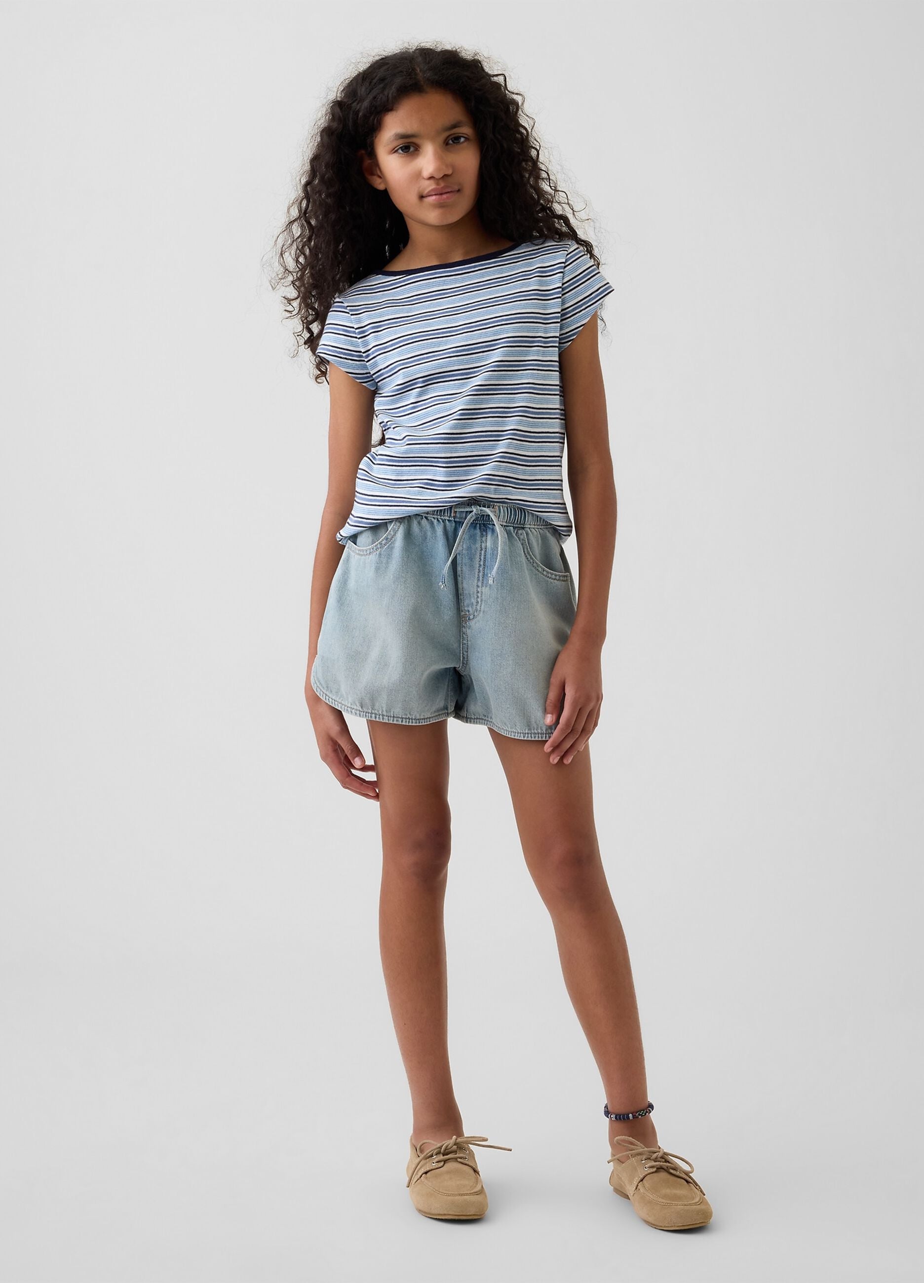 Pure cotton denim shorts