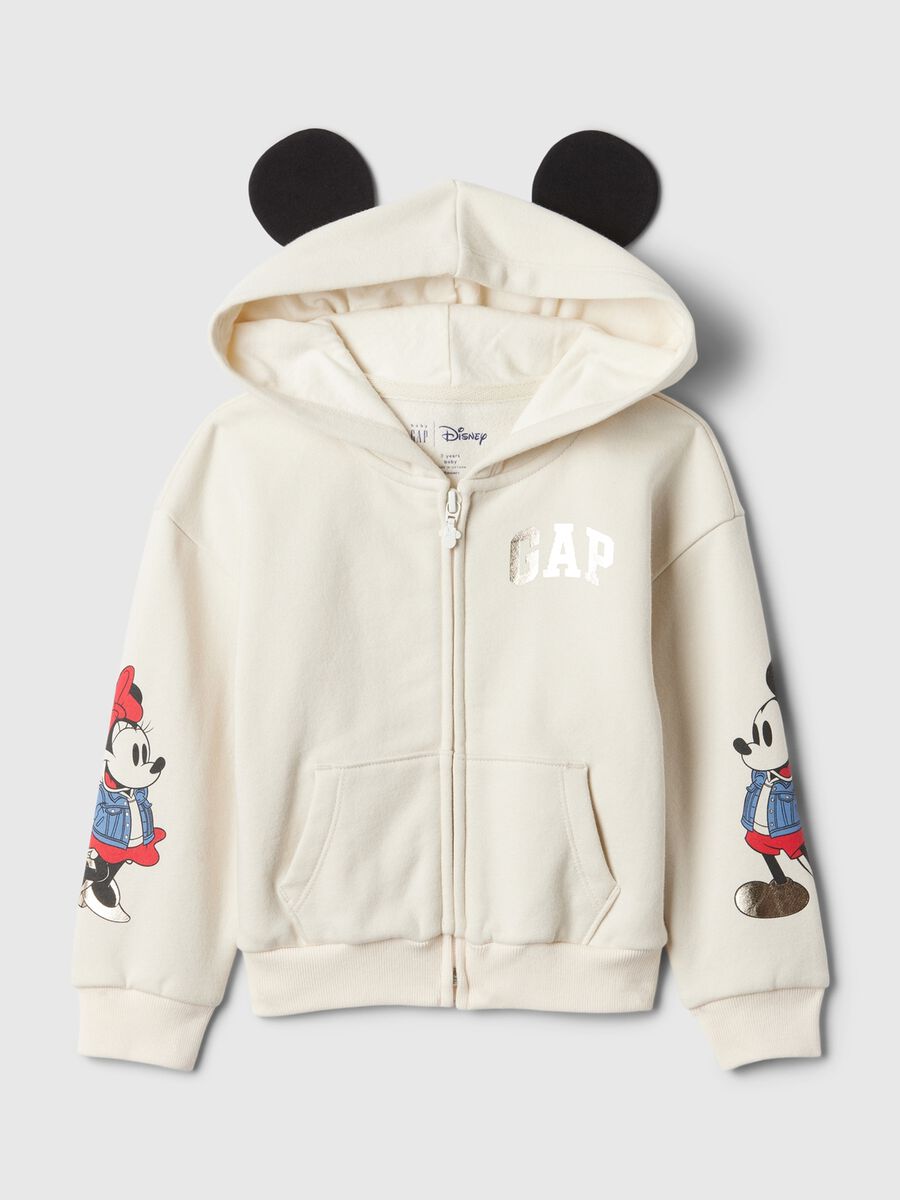 Full-zip sweatshirt with Minnie and Mickey Mouse print and hood Baby Girl_0