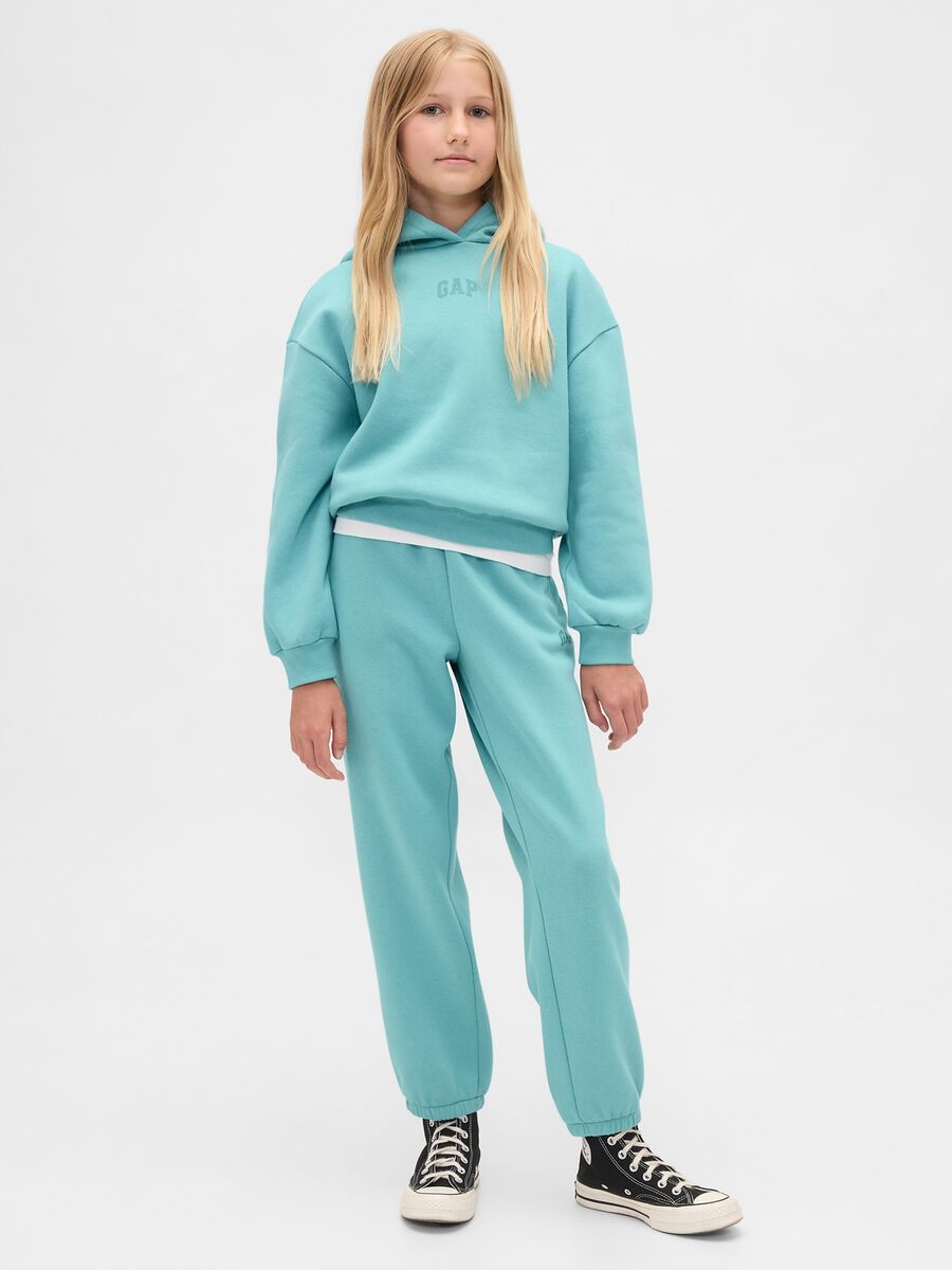 Blue Cotton Blend Trousers Girl_0